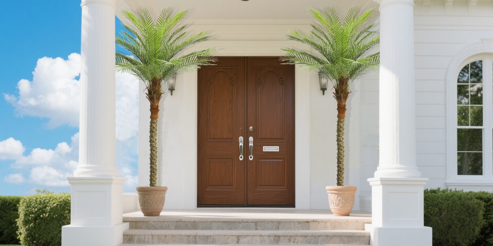 2 Pack 7ft Artificial Areca Palm Tree, Fake Tropical Palm Plant Indoor Outdoor