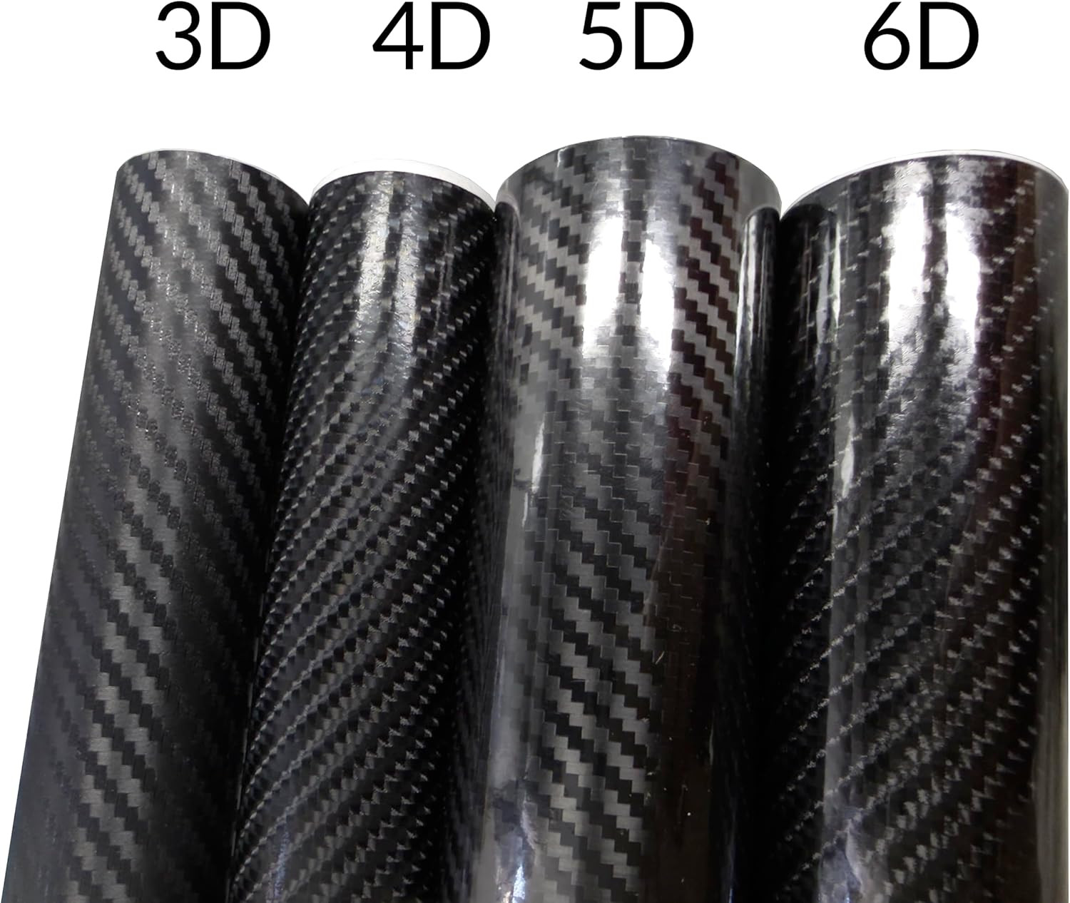 6D High Gloss Black Carbon Fiber Vinyl Wrap Roll with Air Release – Outdoor Rate