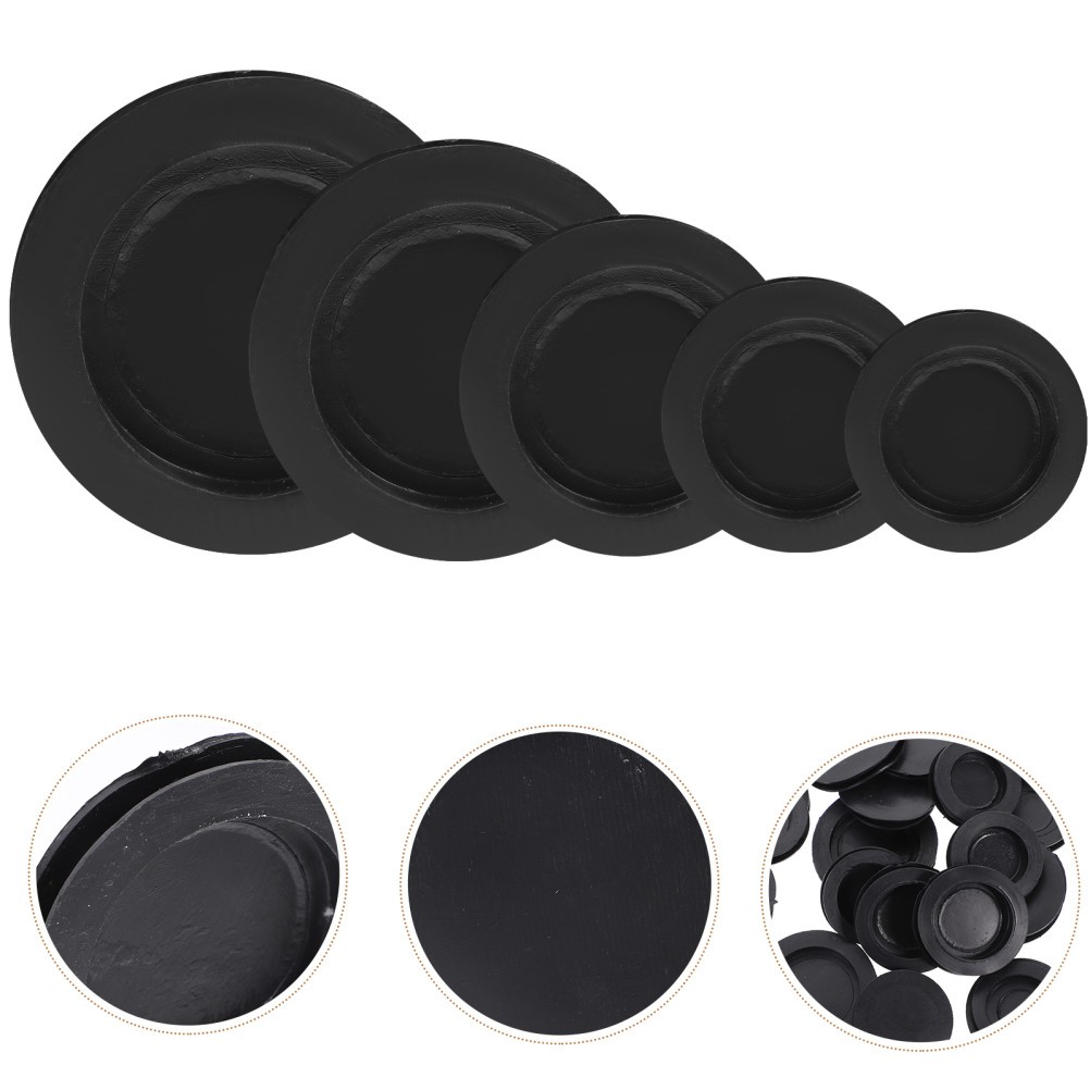 Piggy Bank Plug Rubber Black For Storage 20Pcs 1.5X1.5X0.2In