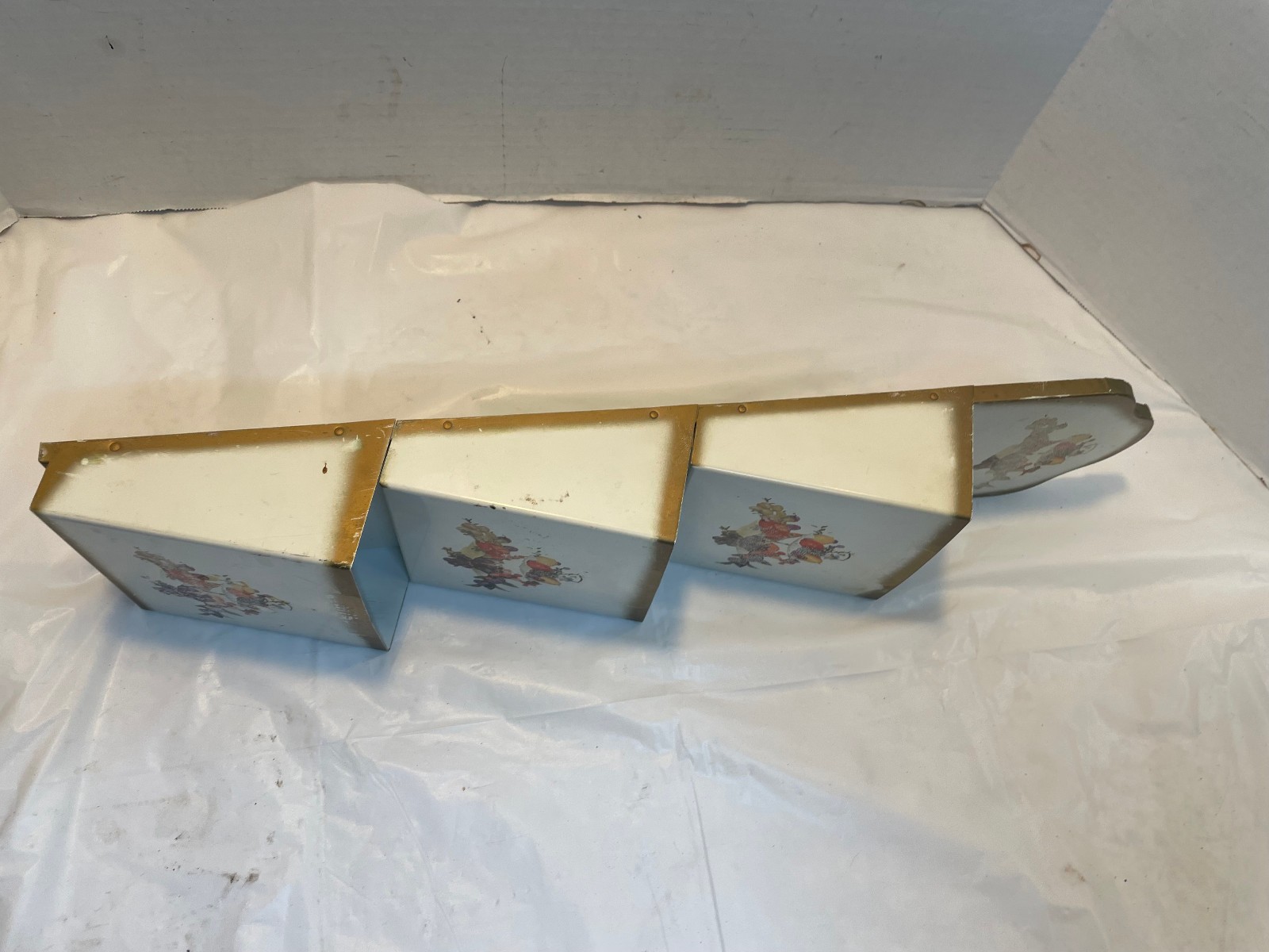 Vintage Metal Wall Mail Organizer Hanging Letter Bill Holder Mid Century