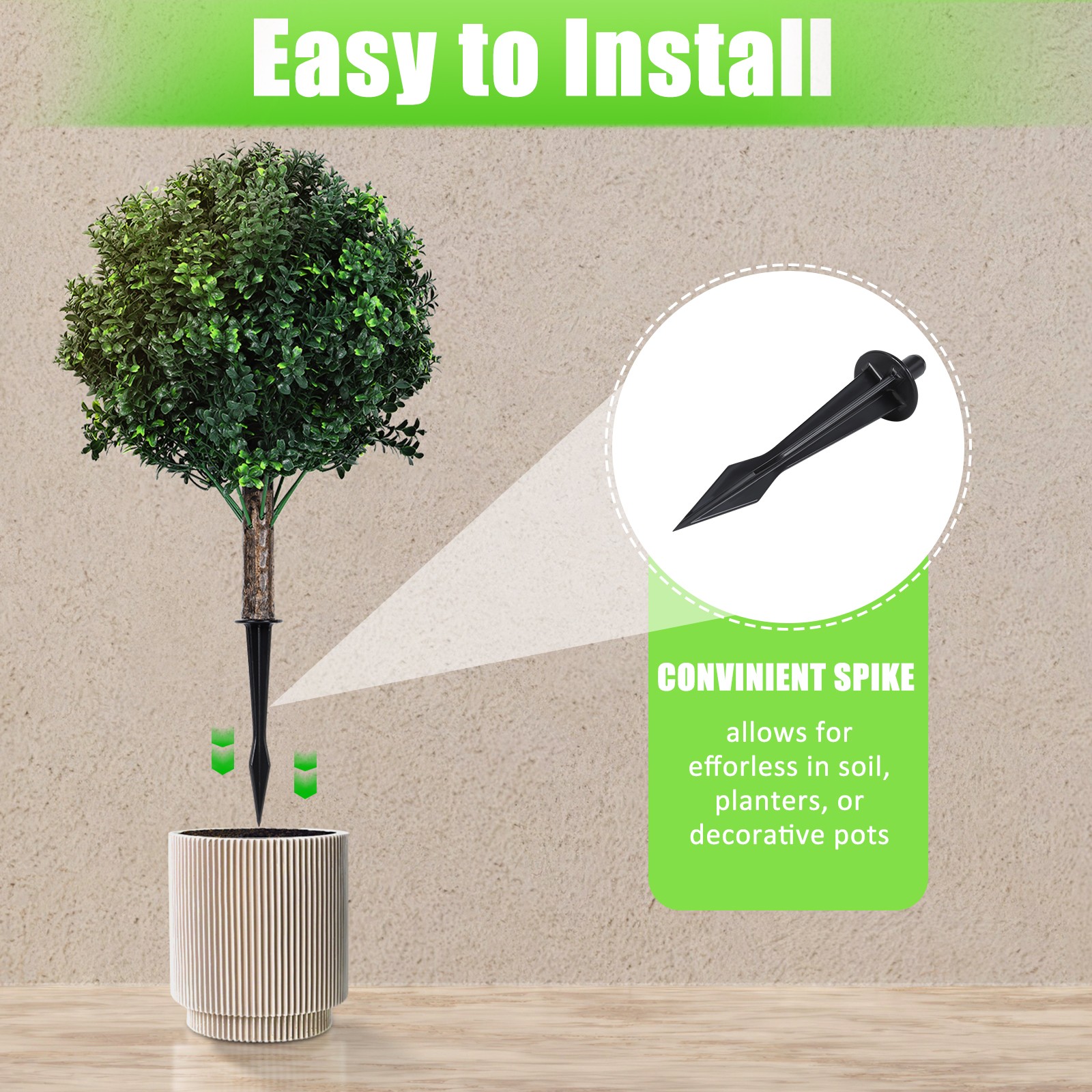 Set of 2 Outdoor Fake Bushes Plant w/Ground Spike,UV Resistant Artificial Plants