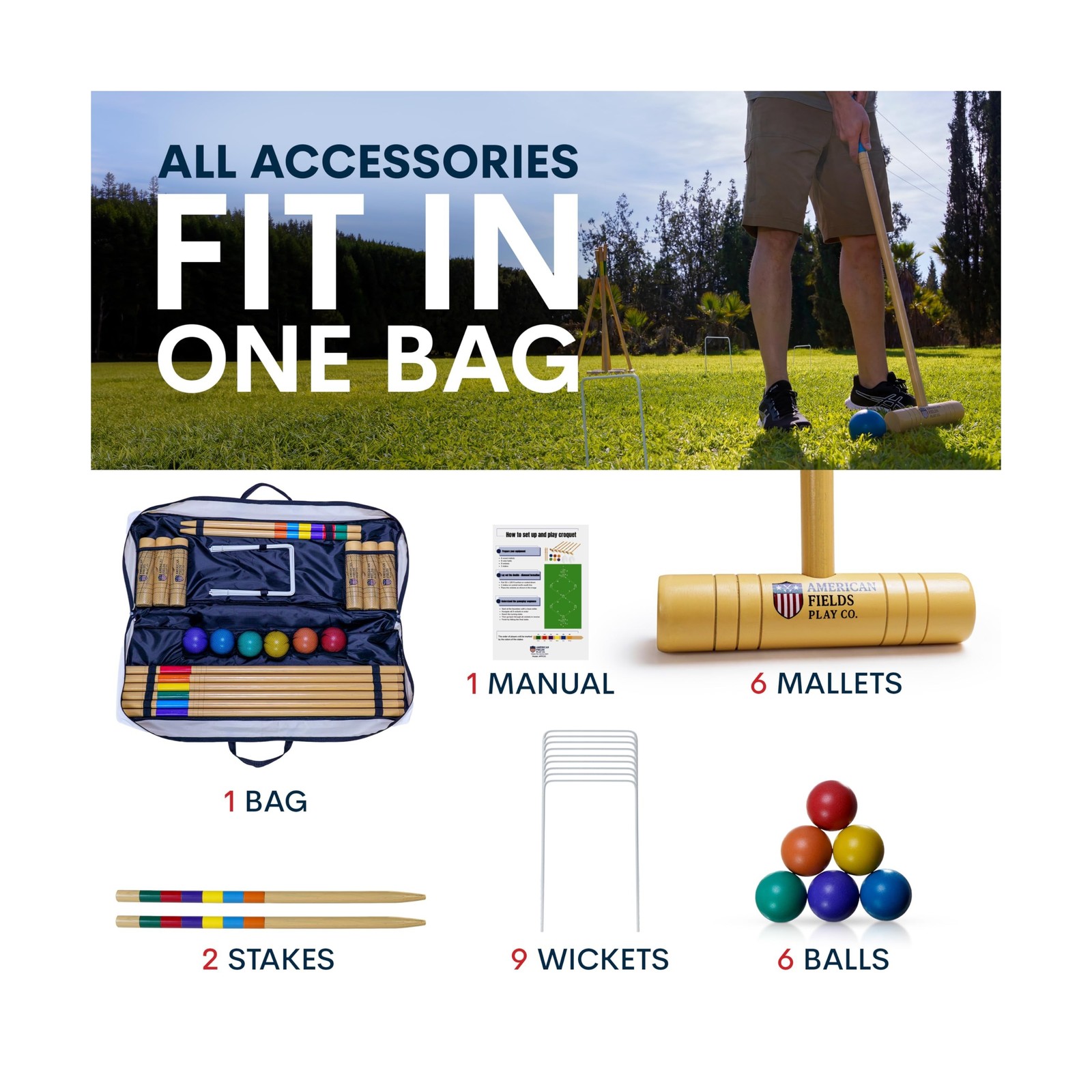 Professional Croquet Set for Adults – Deluxe Croquet Sets for Families wit