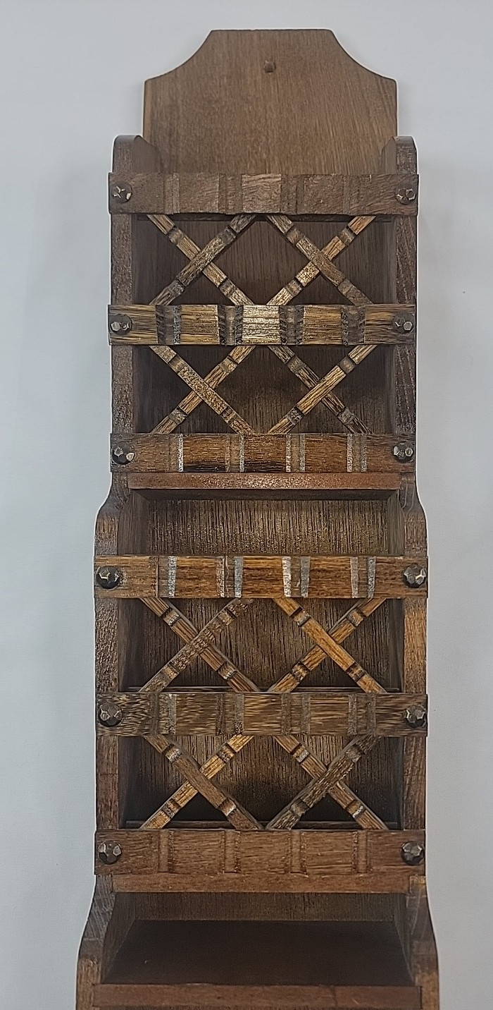 VTG Pat Yoshikawa Hand Carved Wood Wall Mount Mail Organizer 20″