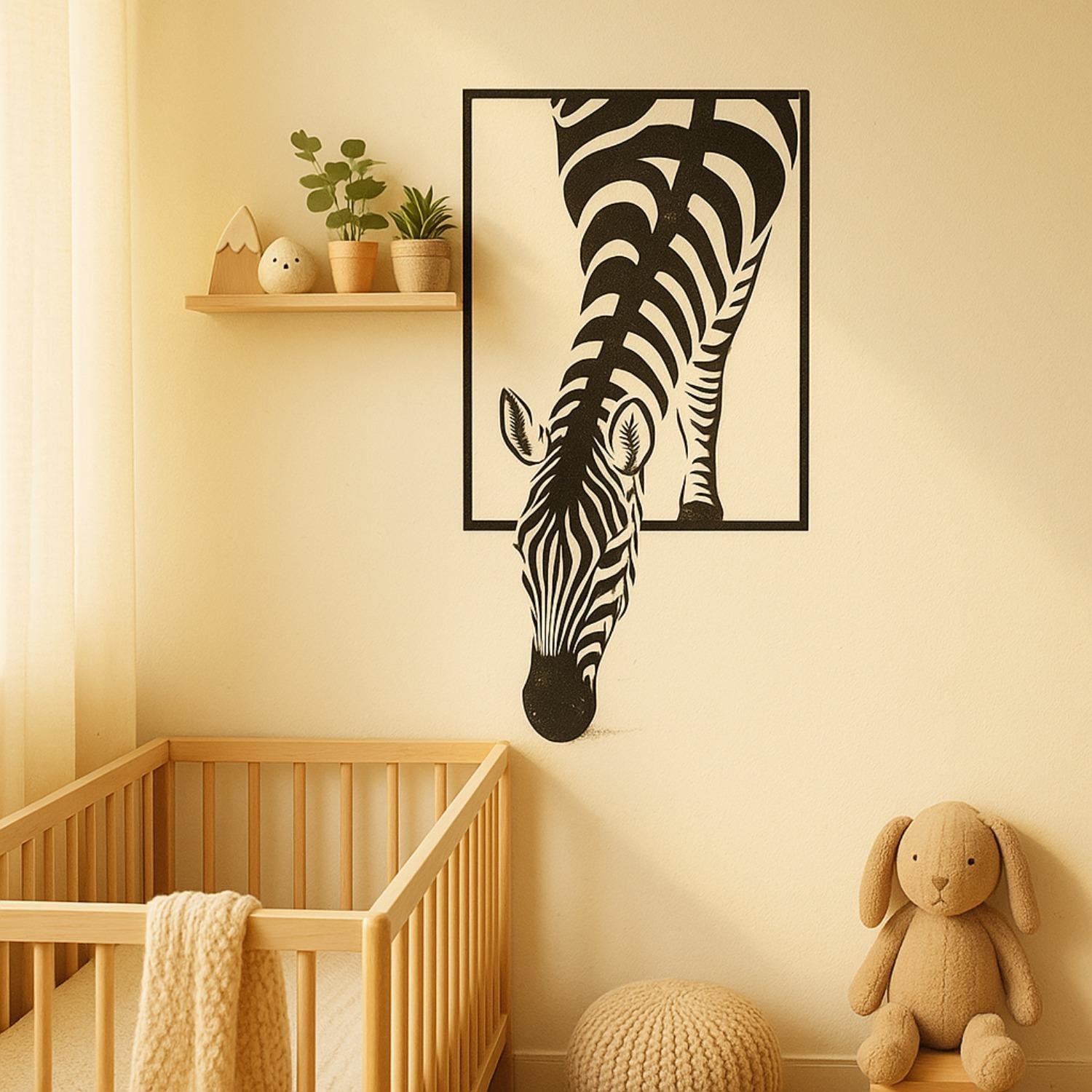 Zebra Wall Art Black and White Animal Print Decor for Living Room Office Bedroom