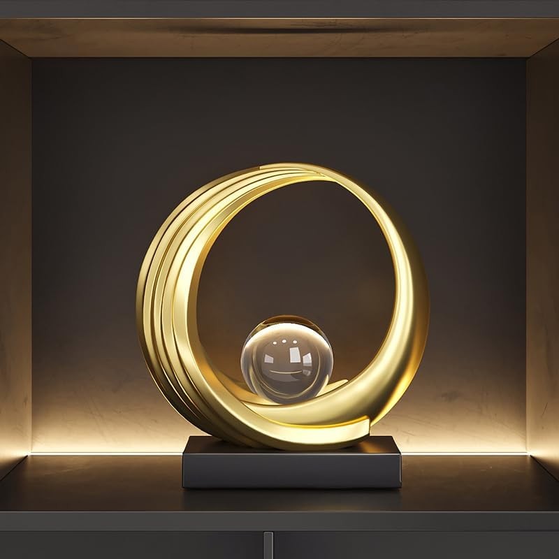 Golden Wave Resin Origami Statue Modern Abstract Home Decoration