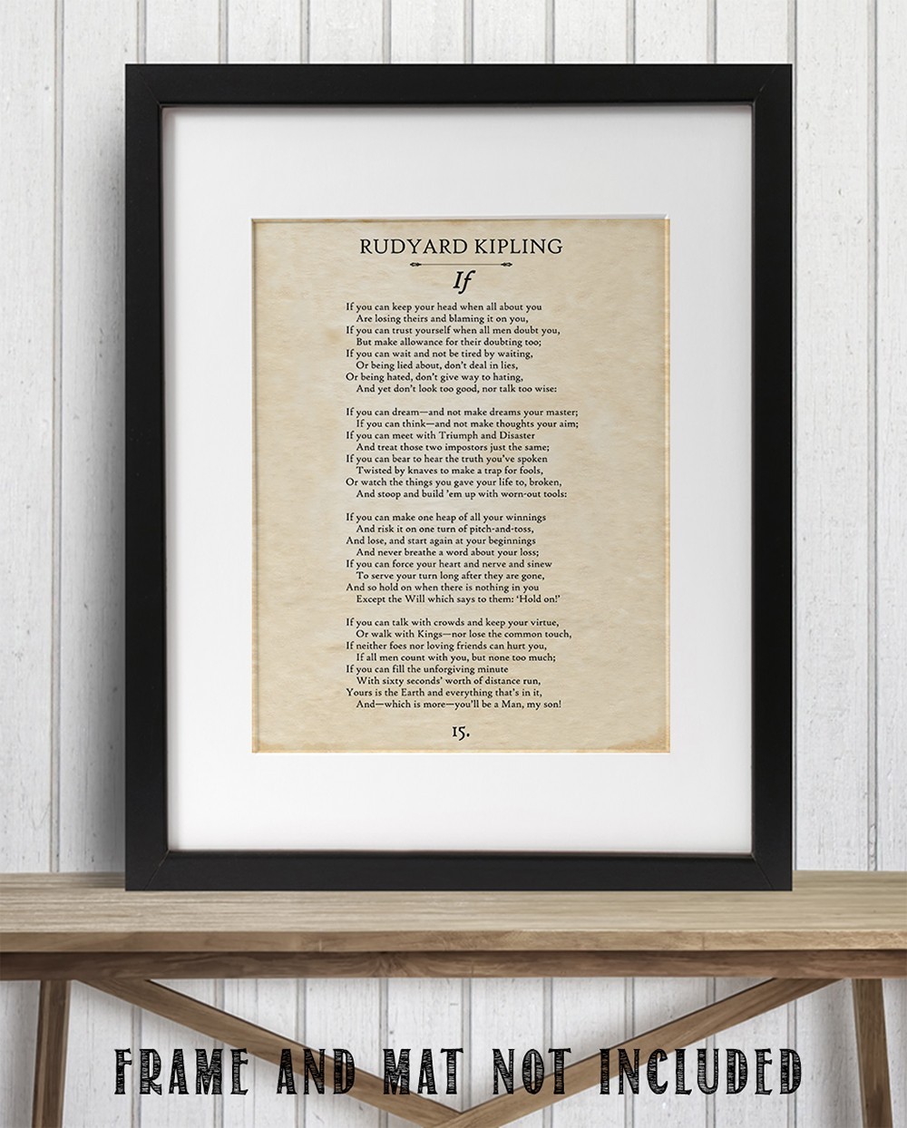 If Poem by Rudyard Kipling Wall Art 11×14 Unframed Typography Poetry Print