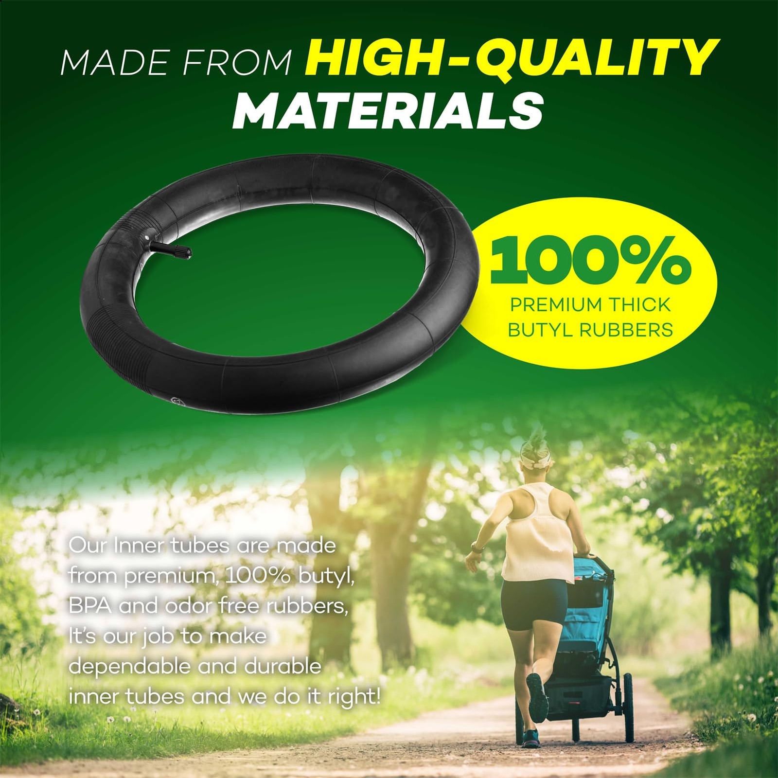 Calpalmy 16 X 1.5/1.75/1.95/2.125 Back Wheel Replacement Inner Tubes 2-Pack