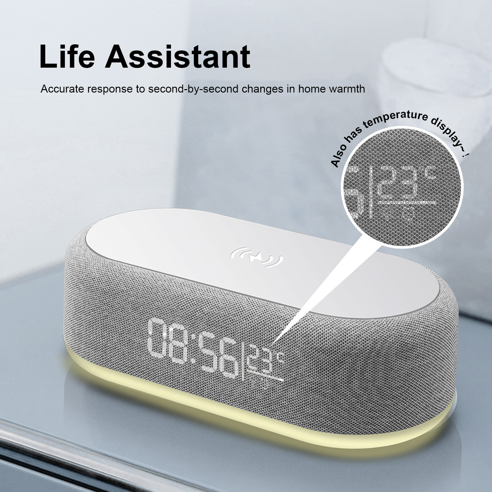 Wireless Charger With Alarm Clock Night Light For iPhone Air 17 16 Samsung S25+