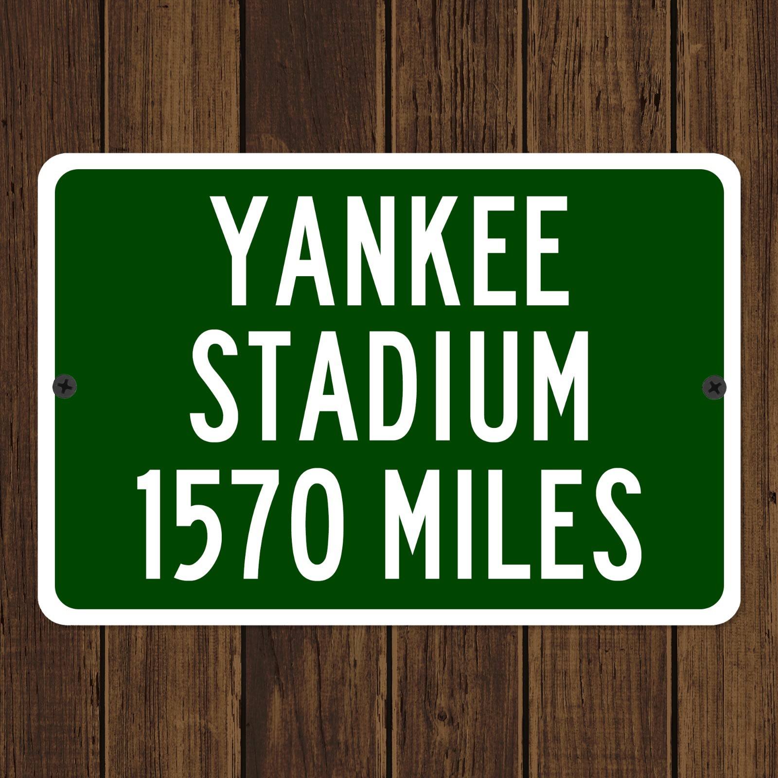 Yankee Stadium Custom Distance Mileage Sign New York Yankees Baseball Fan Gift