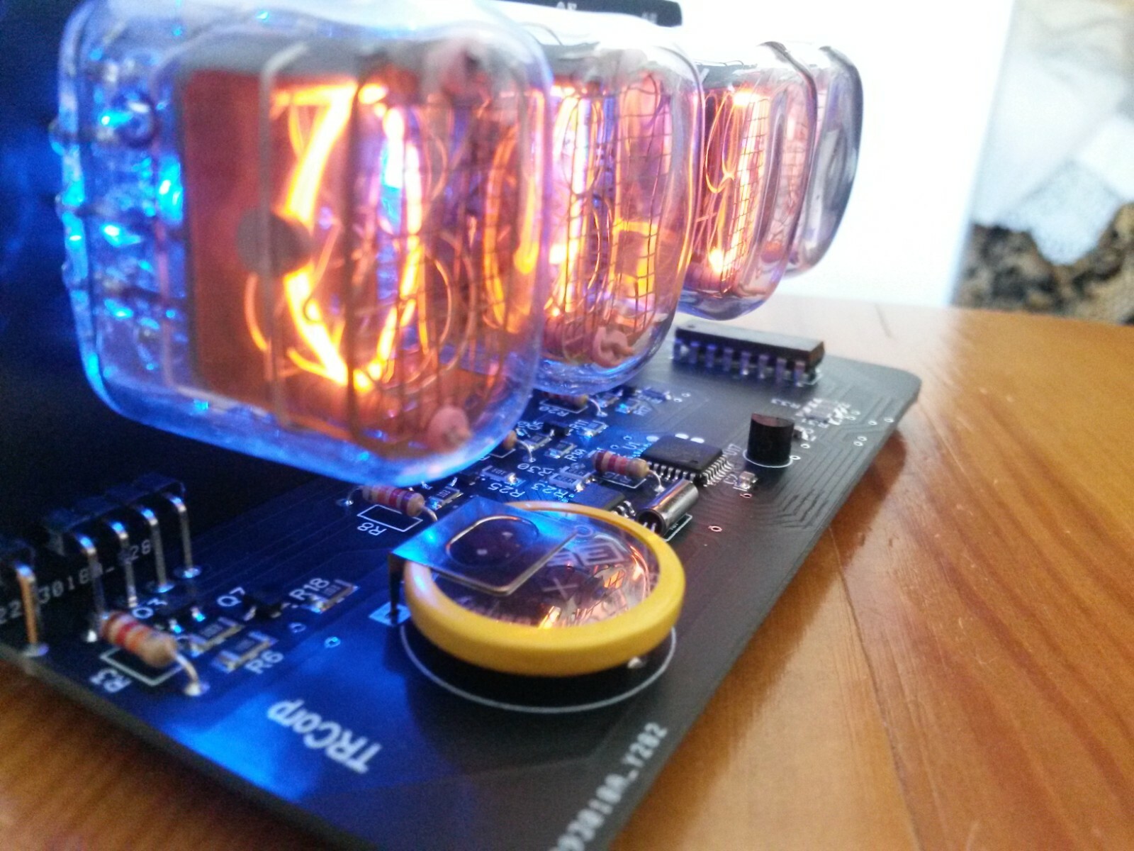 DIY KIT IN-12 Nixie Tube Clock LED Blue Backlight Black PCB Video