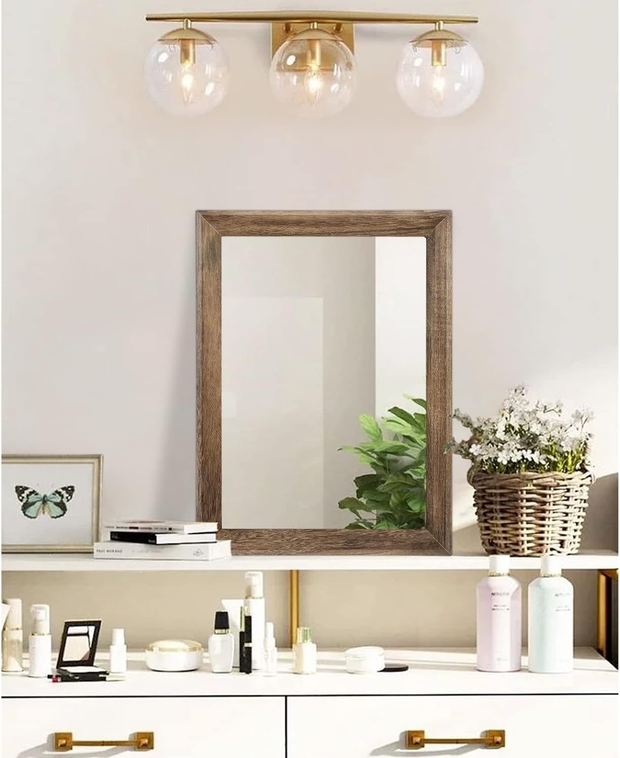 Lightweight Rustic Decorative Wall Mirror – 16″L x 12″W for Any Room