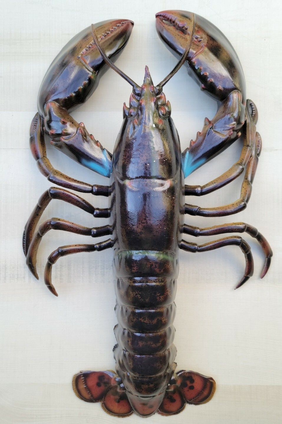 Lobster Maine Hand Painted 16″ Replica Wall Sculpture Beach Decor Seafood