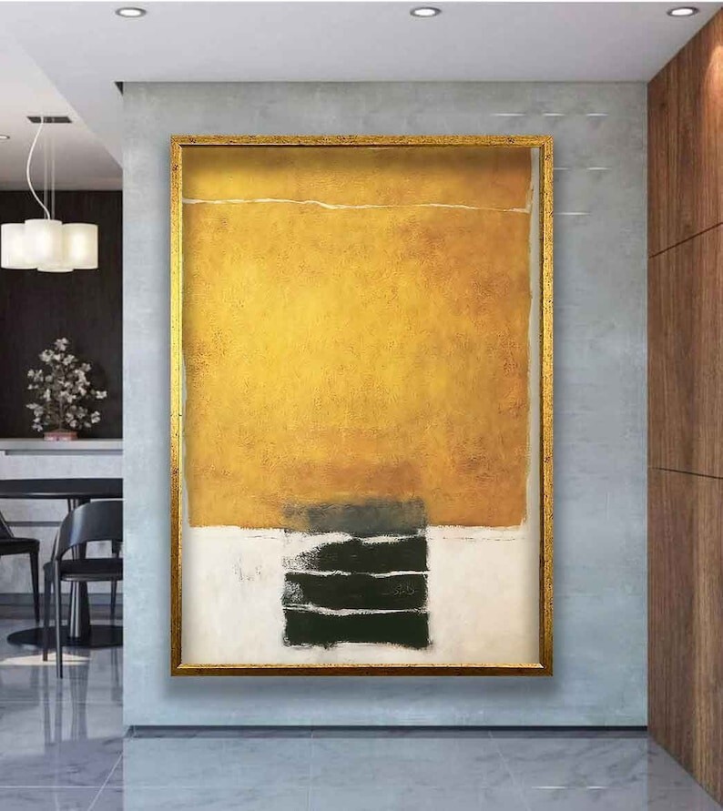 Mark Rothko Mustard Canvas Painting, Mark Rothko Production, Yellow Mark Rothko