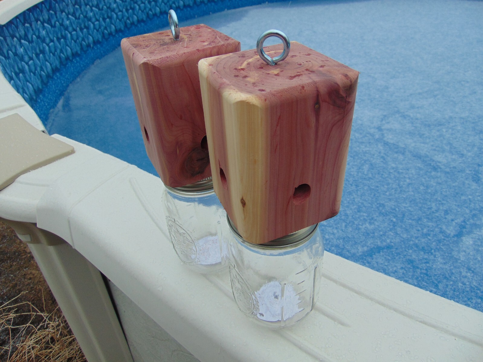 2 Red Cedar Carpenter Bee-bore traps FREE SHIPPING 100% Made in America