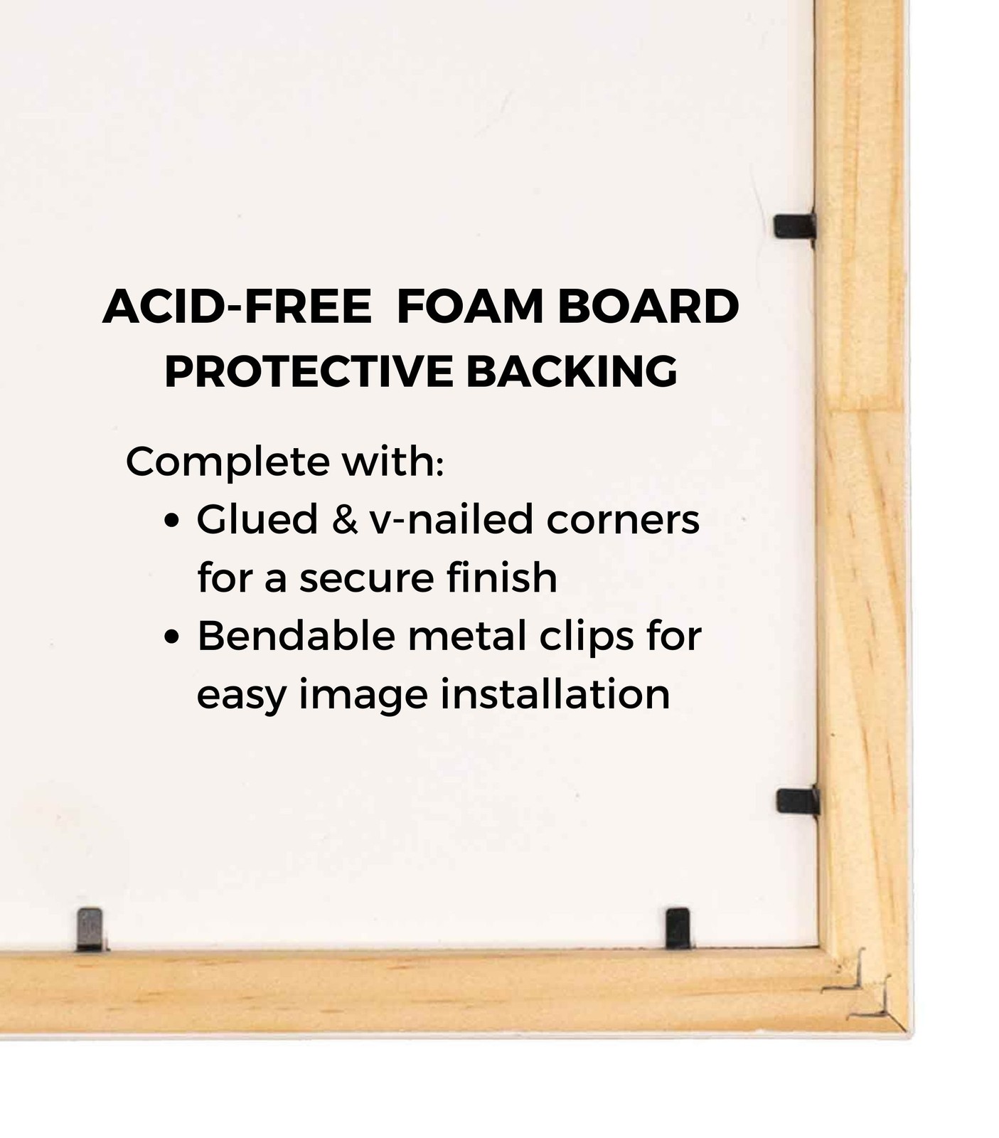 43×15 Frame White Real Wood Picture Frame Width 0.75 inches | Interior Frame Dep