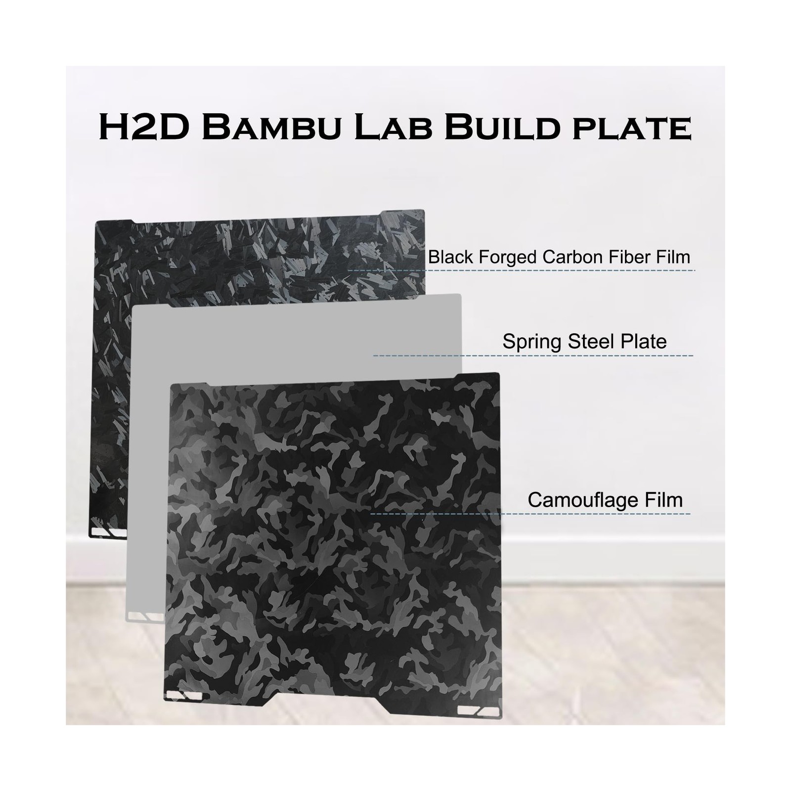H2S H2D Build Plate 346x355mm, Double Sided Smooth Spring Steel Plate for Bam…