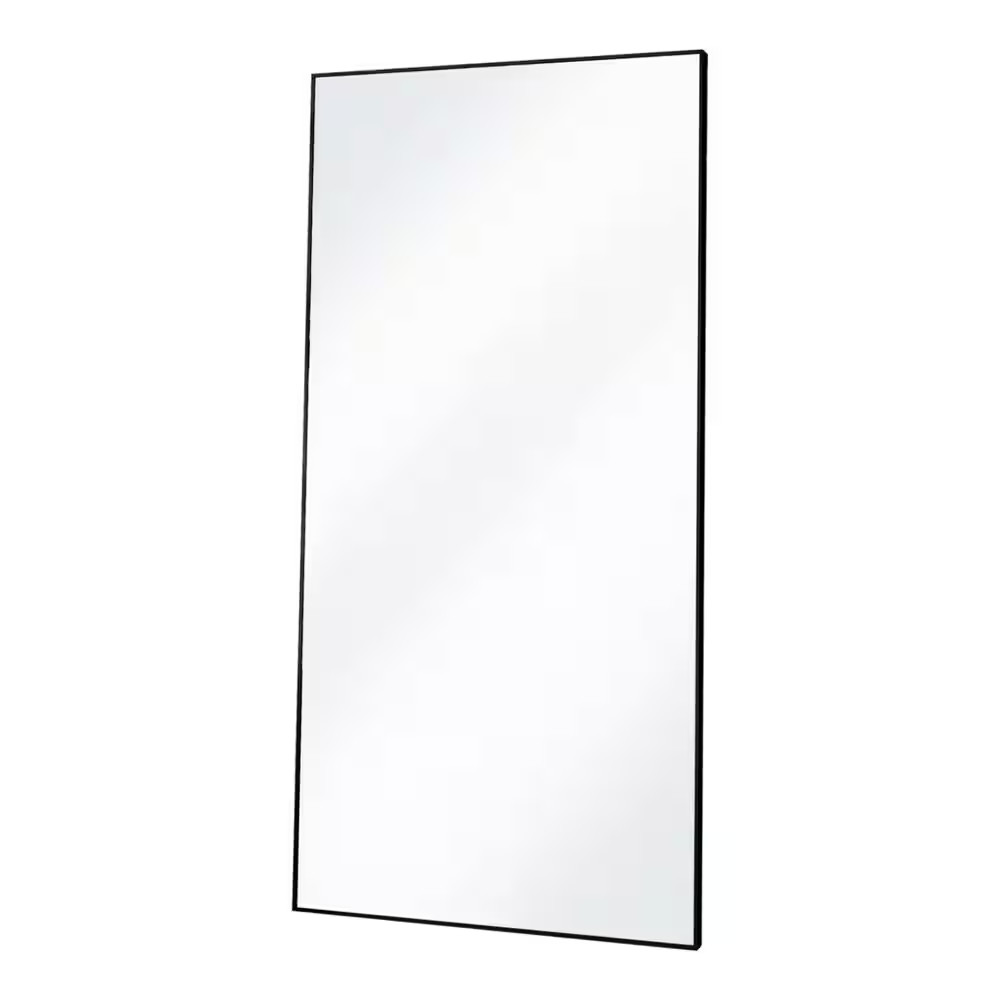 30 In. W X 71 In. H Rectangular Black Aluminum Alloy Framed Modern Oversized Wal