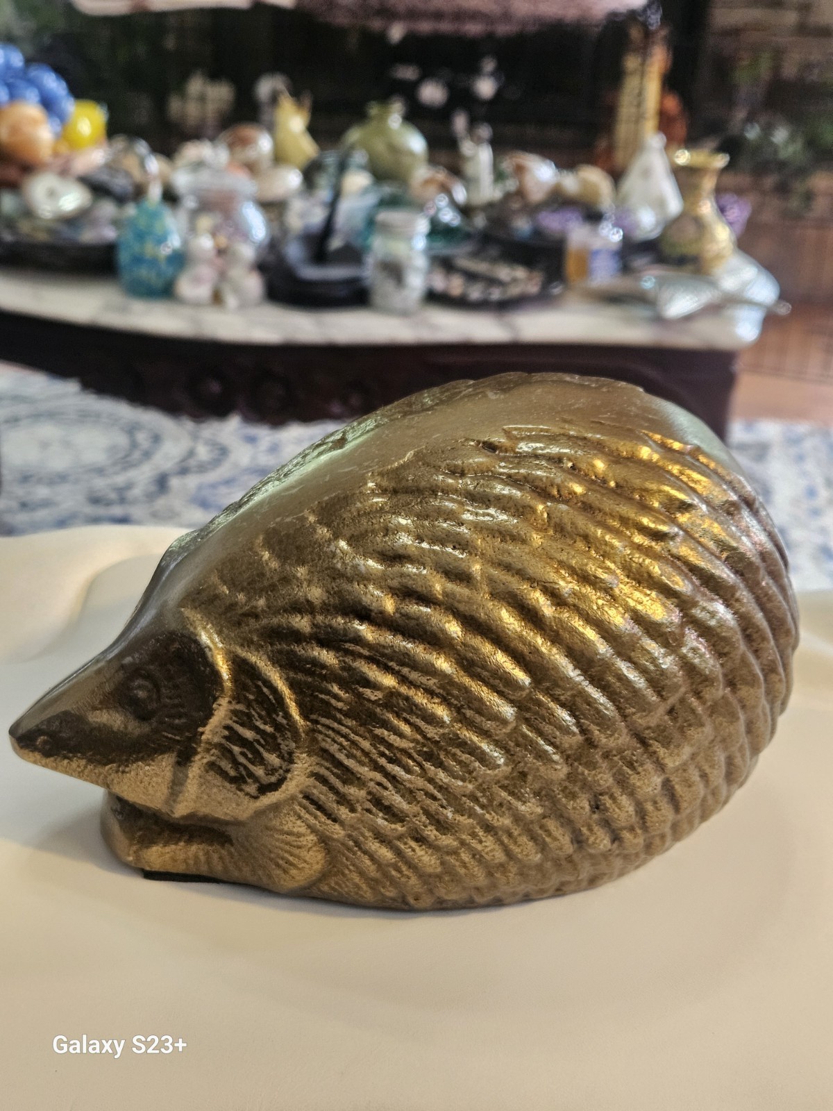 Vtg. Bronze Heghoge Doorstop/Figurine 7″ Inch Length ”1 Pound-6ounces”