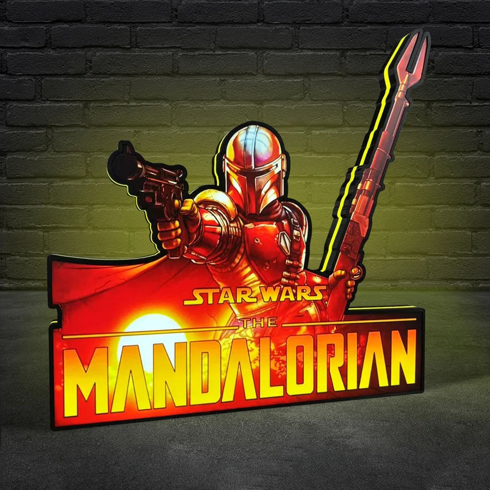 The Mandalorian Pinball Topper 3D Printed LED Lightbox Arcade Decor