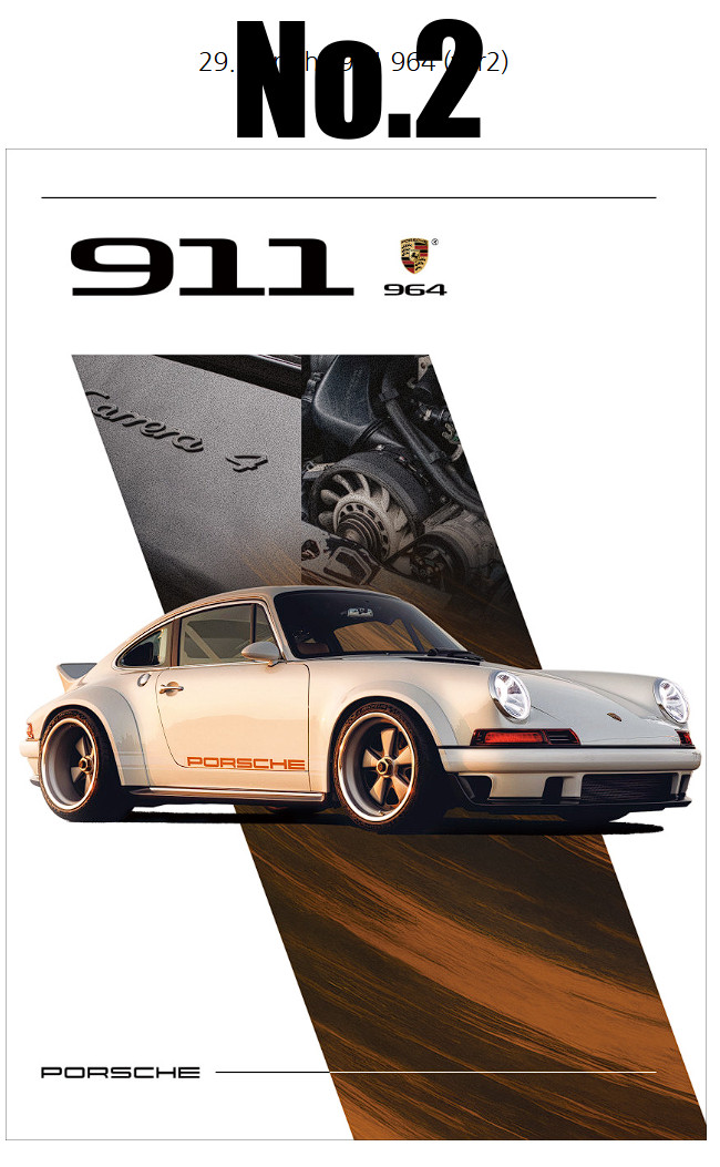 Porsche 911 964 Fan Art A3 Poster Set No.1 No.2 Classic Sports Car Print 11×17