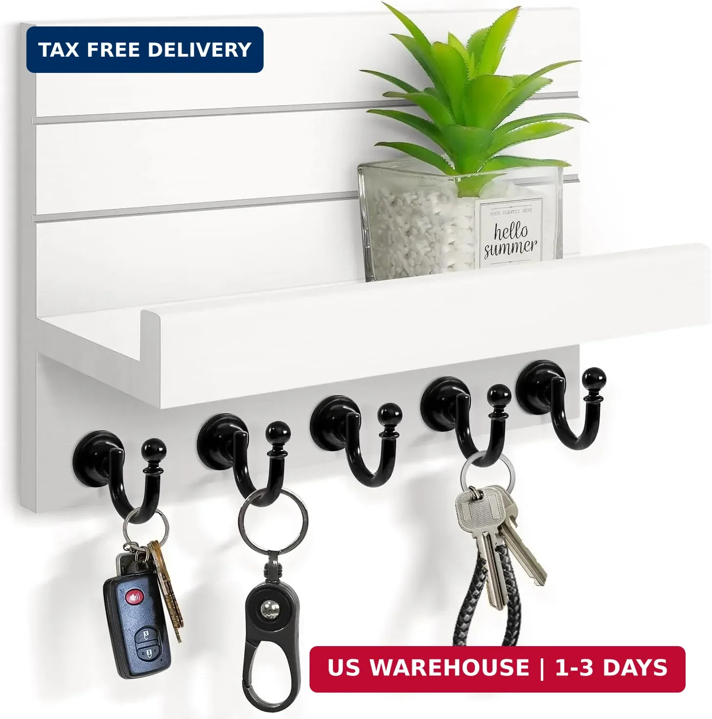Key Holder for Wall Easy Installation Mail Organizer Wall Mount Hanging Key Rack