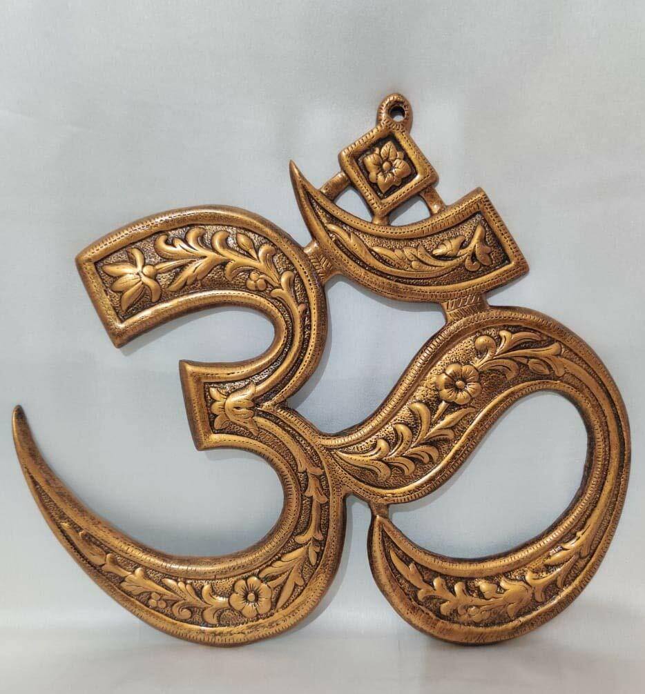 Metal Religious OM Symbol for Religious Sculptor Puja Wall Décor Wall Hanging