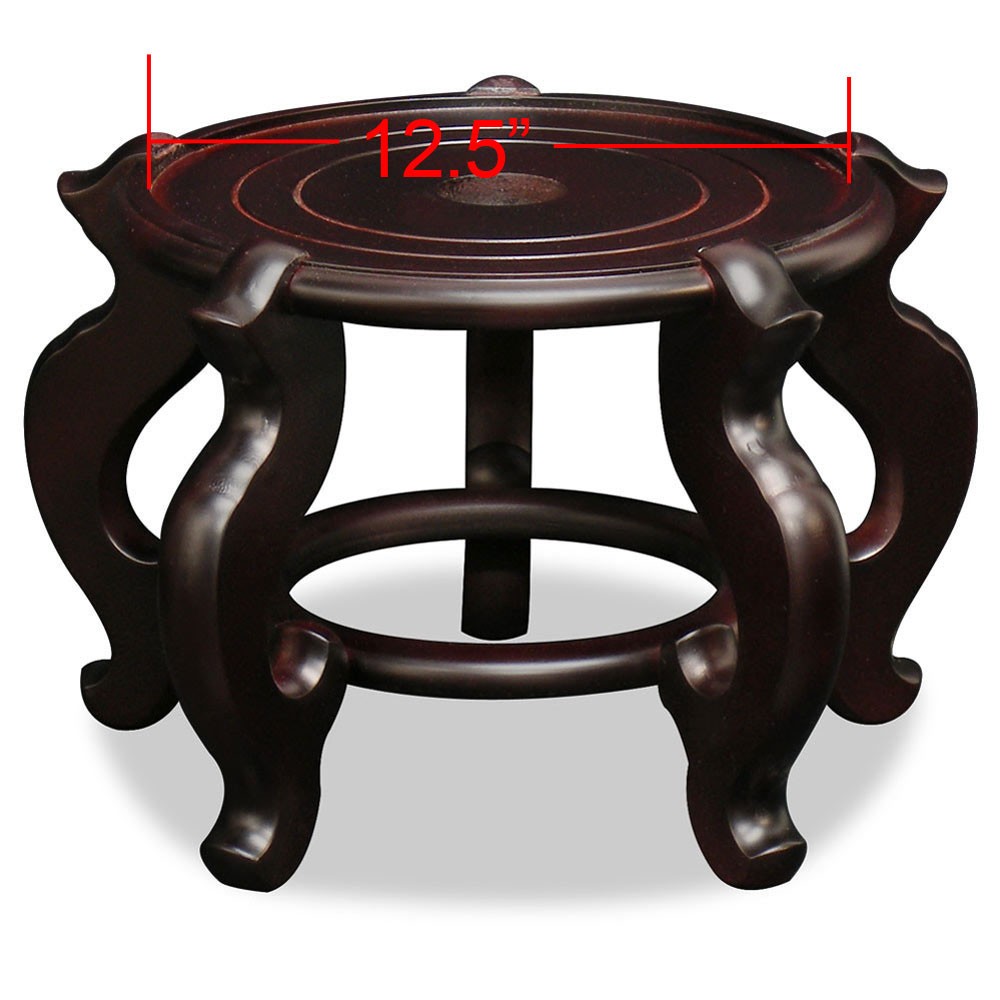 US Seller – 12.5 Inch Dark Brown Chinese Wooden Planter Stand