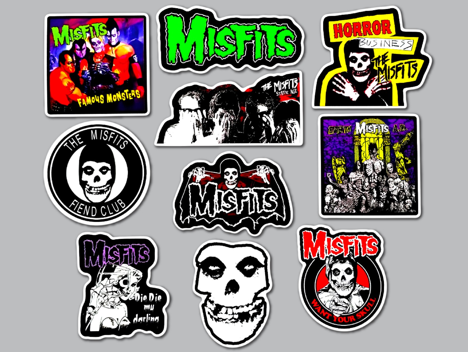Misfits Vinyl Sticker Lot (10 Stickers) horror punk danzig dead kennedys goth