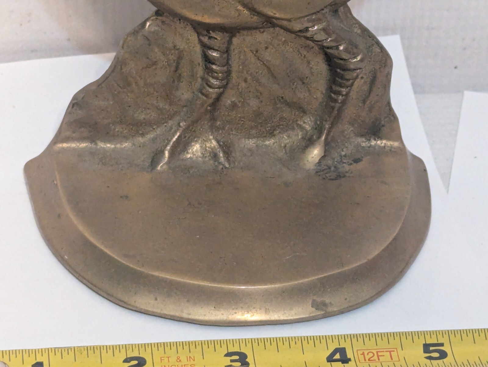 VTG 1987 Upper Deck Solid Brass Goose Door Stop Bookend 9″H 4.5″W 2lbs Bow Tie +