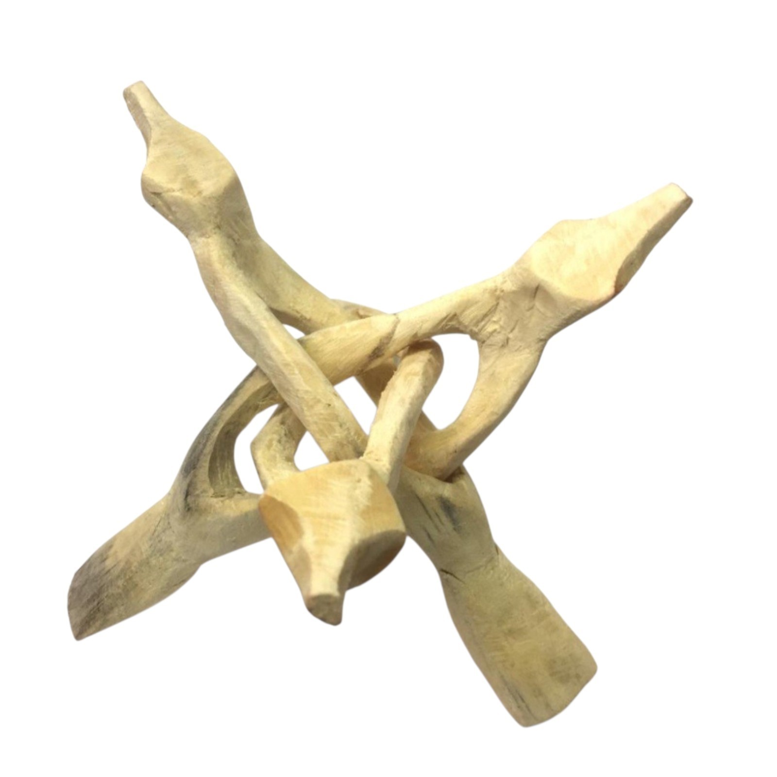 Wooden Tripod Stand 6″ – ( Natural Smooth Finish) SMALL Wood Stand. Hand Carved