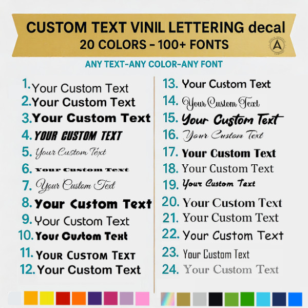 Custom Text Vinyl Lettering Sticker Decal Personalized -ANY TEXT – ANY NAME-