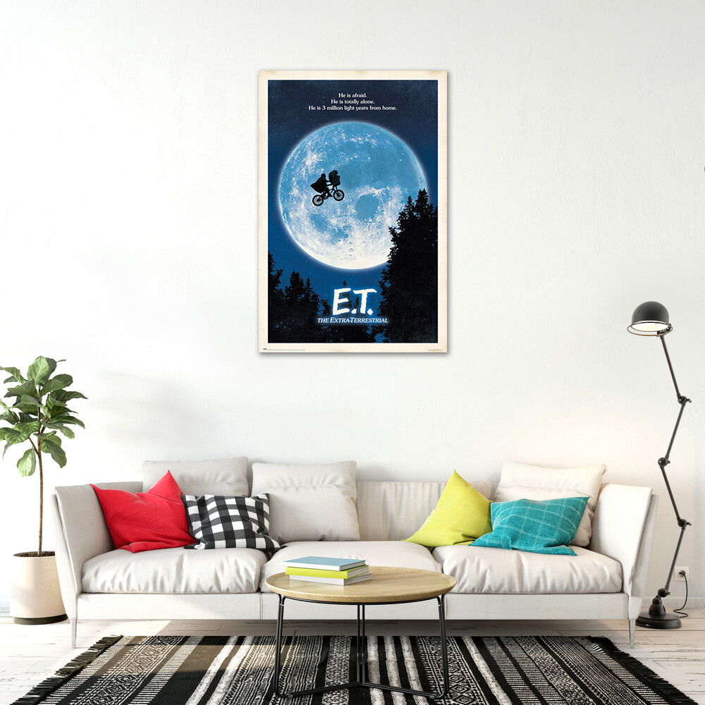 E.T. – Movie Poster (Regular Style – ET, Bicycle & Moon) (Size: 24″ x 36″)
