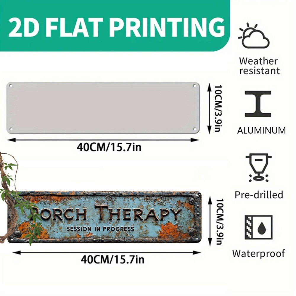 Metal Porch Therapy Sign Vintage Metal Tin Sign Wall Art Decor Home Clinic Decor