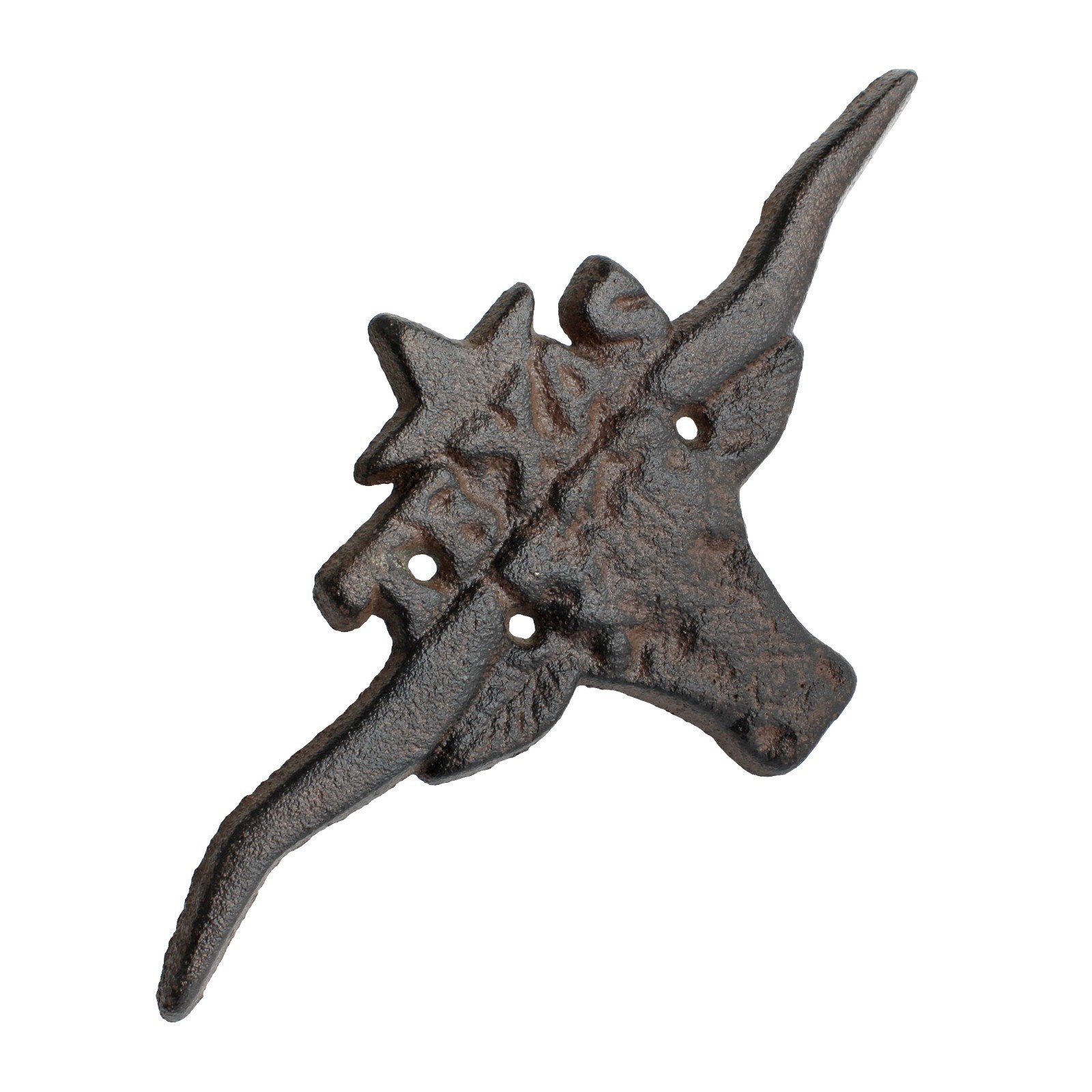 Texas Longhorn Star Wall Plaque Sign Heavy Duty Cast Iron Rustic Western Decor