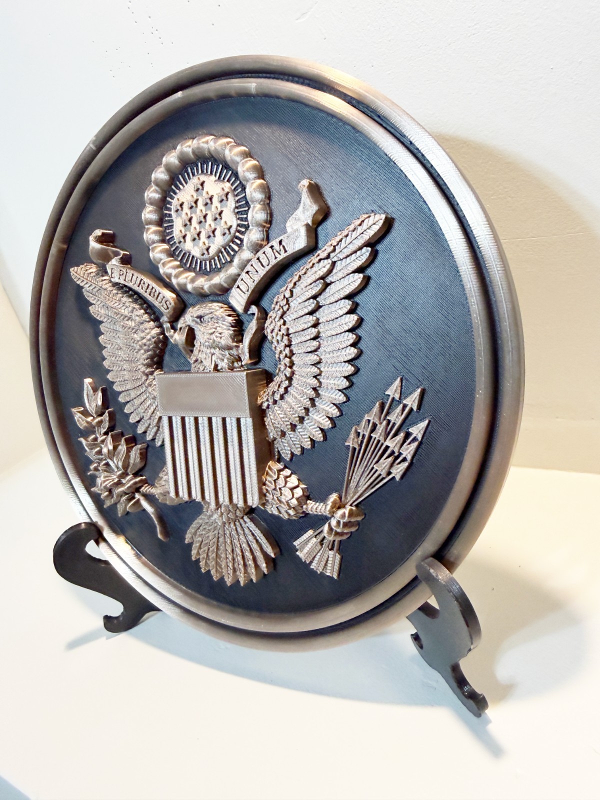 Seal of the United States Plaque – 8.5″ Round Patriotic Eagle Wall Art