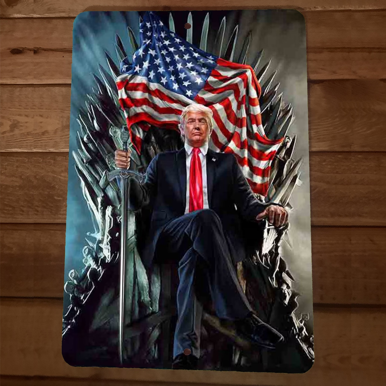 Game of Iron Thrones President Donald Trump 8×12 Metal Wall Sign Garage Poster