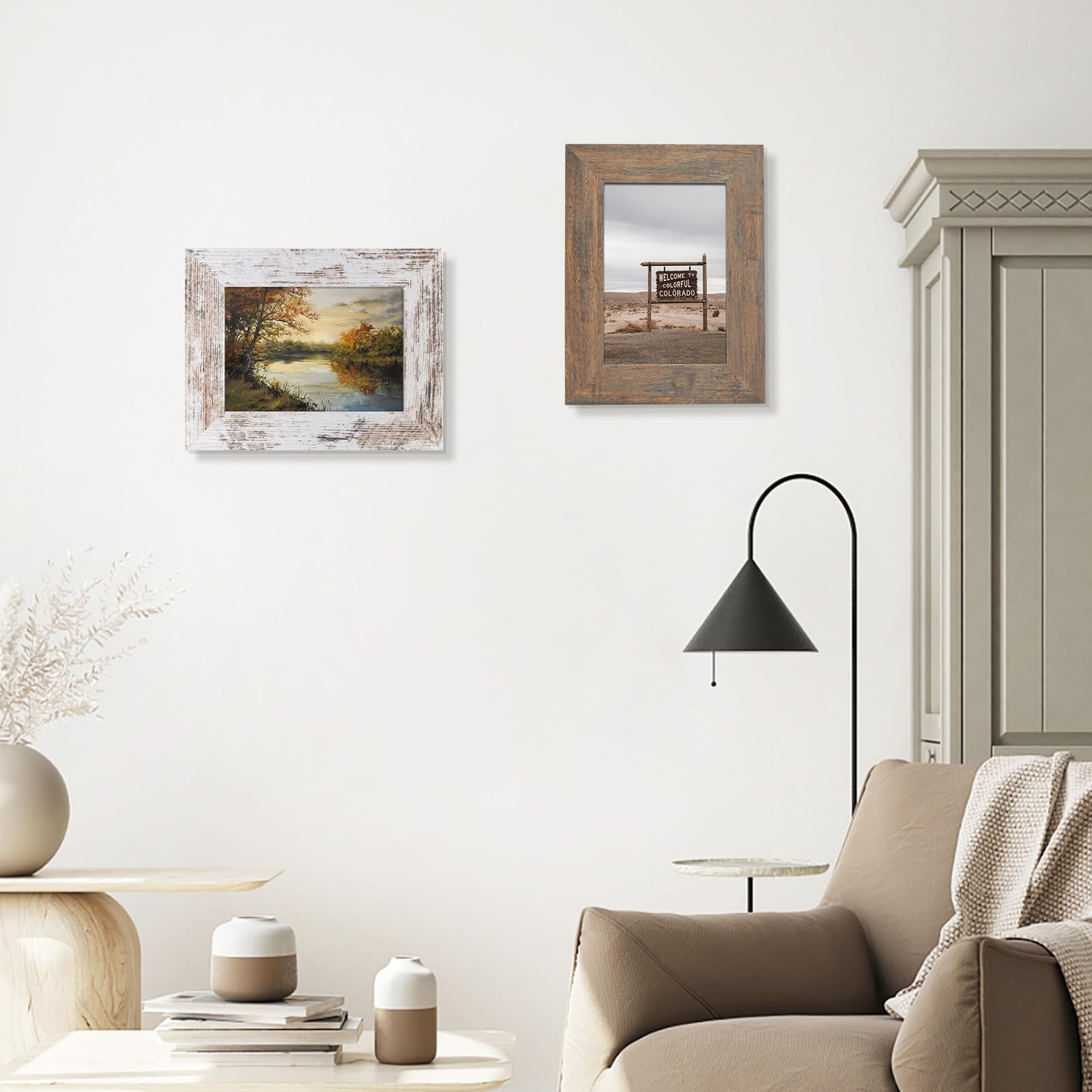 2 Pack 5×7 Mixed Colors Wood Picture Frame Wall Tabletop Desktop Display Gallery