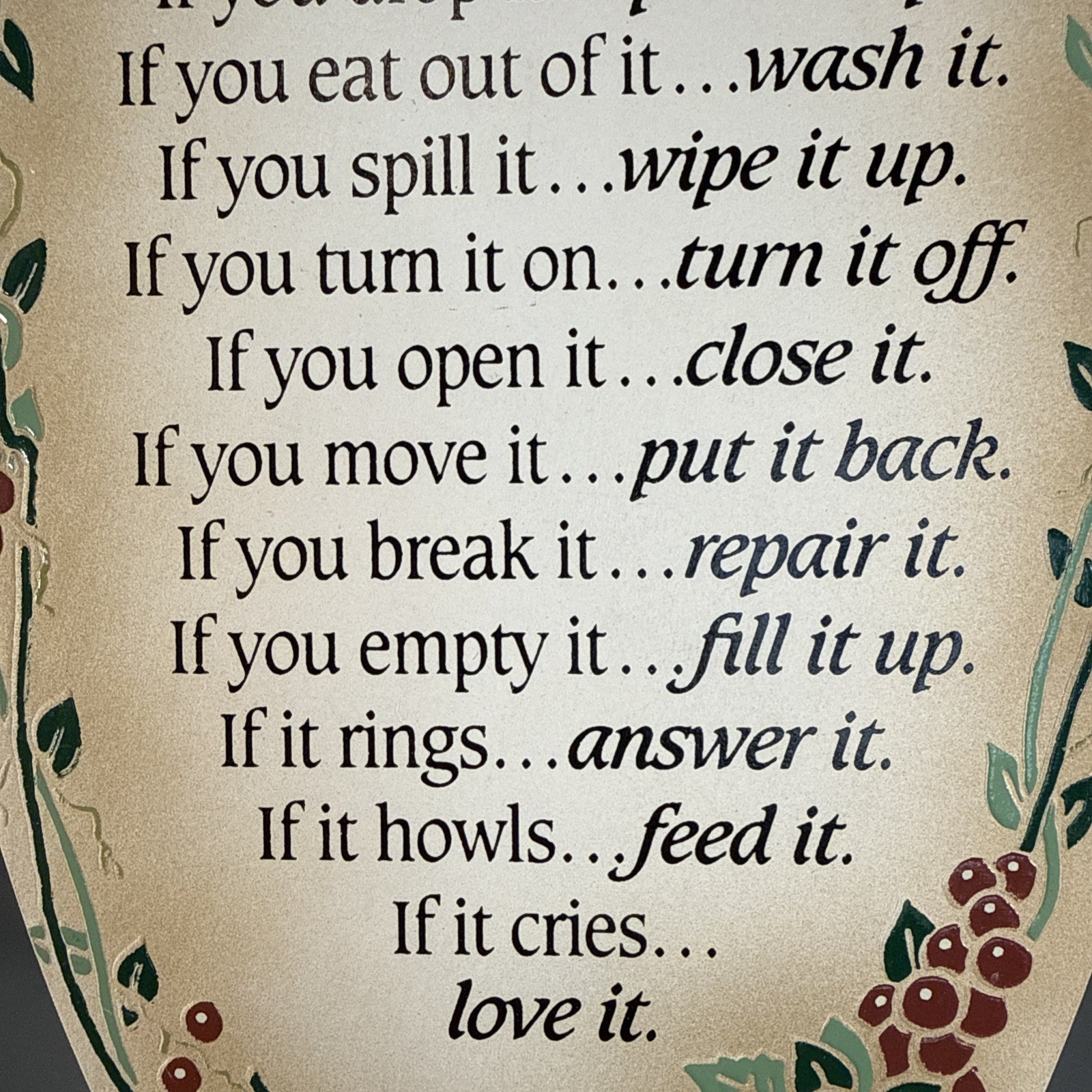 “Rules Of The House” Wooden Oval Wall Plaque 12 Inches X 6 Inches Made In Mexico