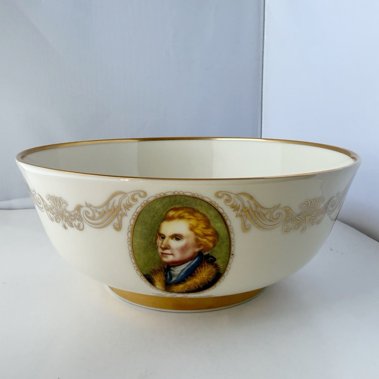 Vintage Lenox United States Patriots Portraits Gilt Rim Decorative Bowl