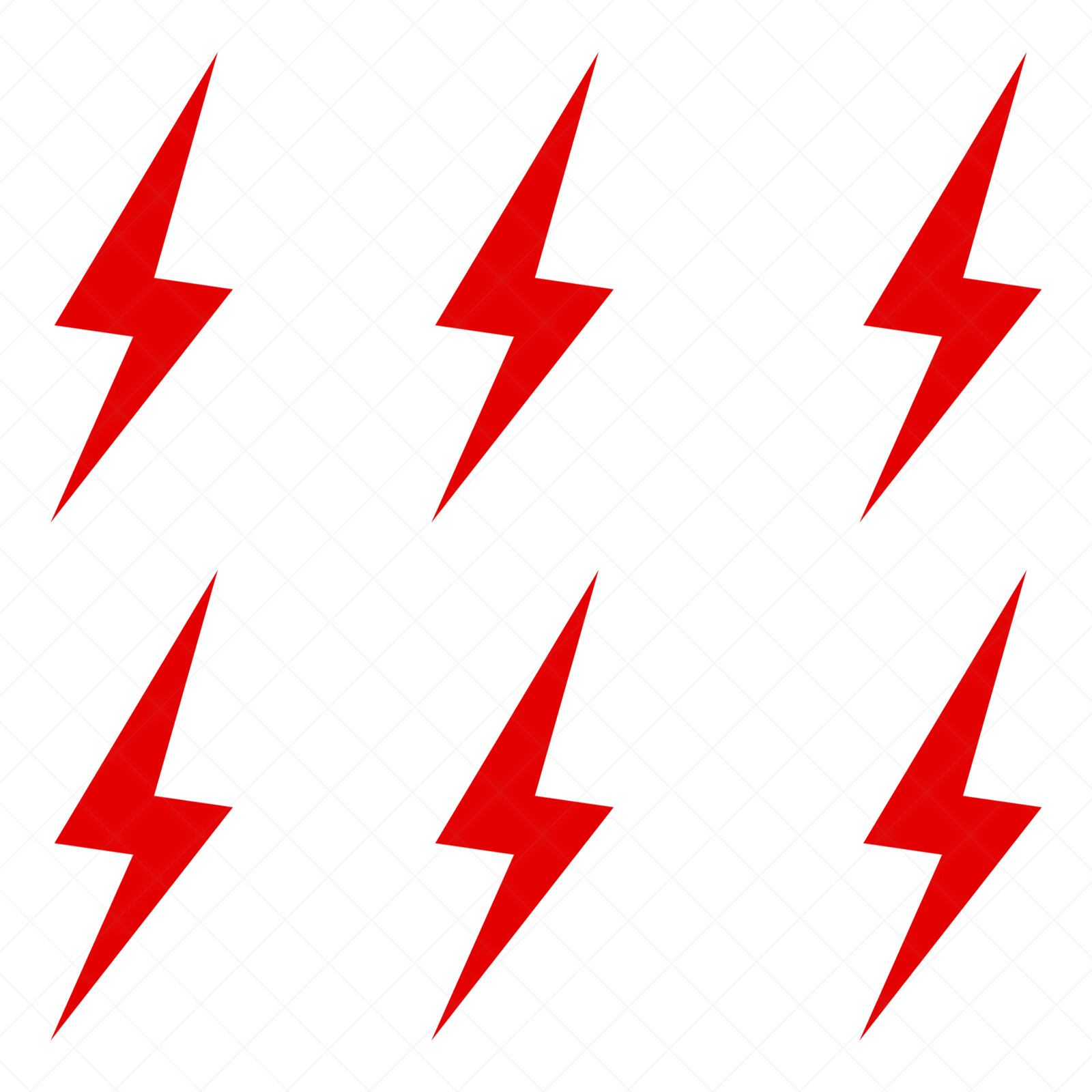 Set of 6 – Lightning Bolt Vinyl Decal Window Electric Shock symbol Sticker