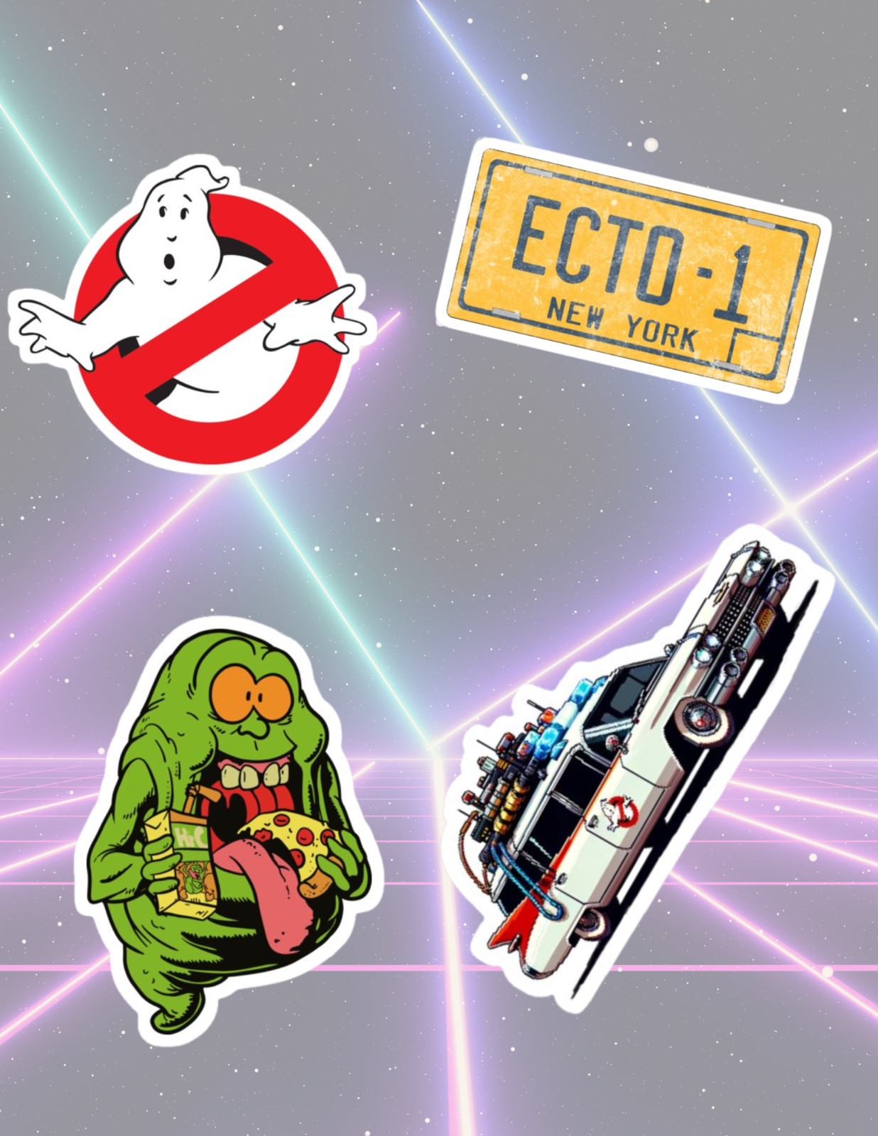 Ghostbusters 4 Pc Sticker Pack 80’s