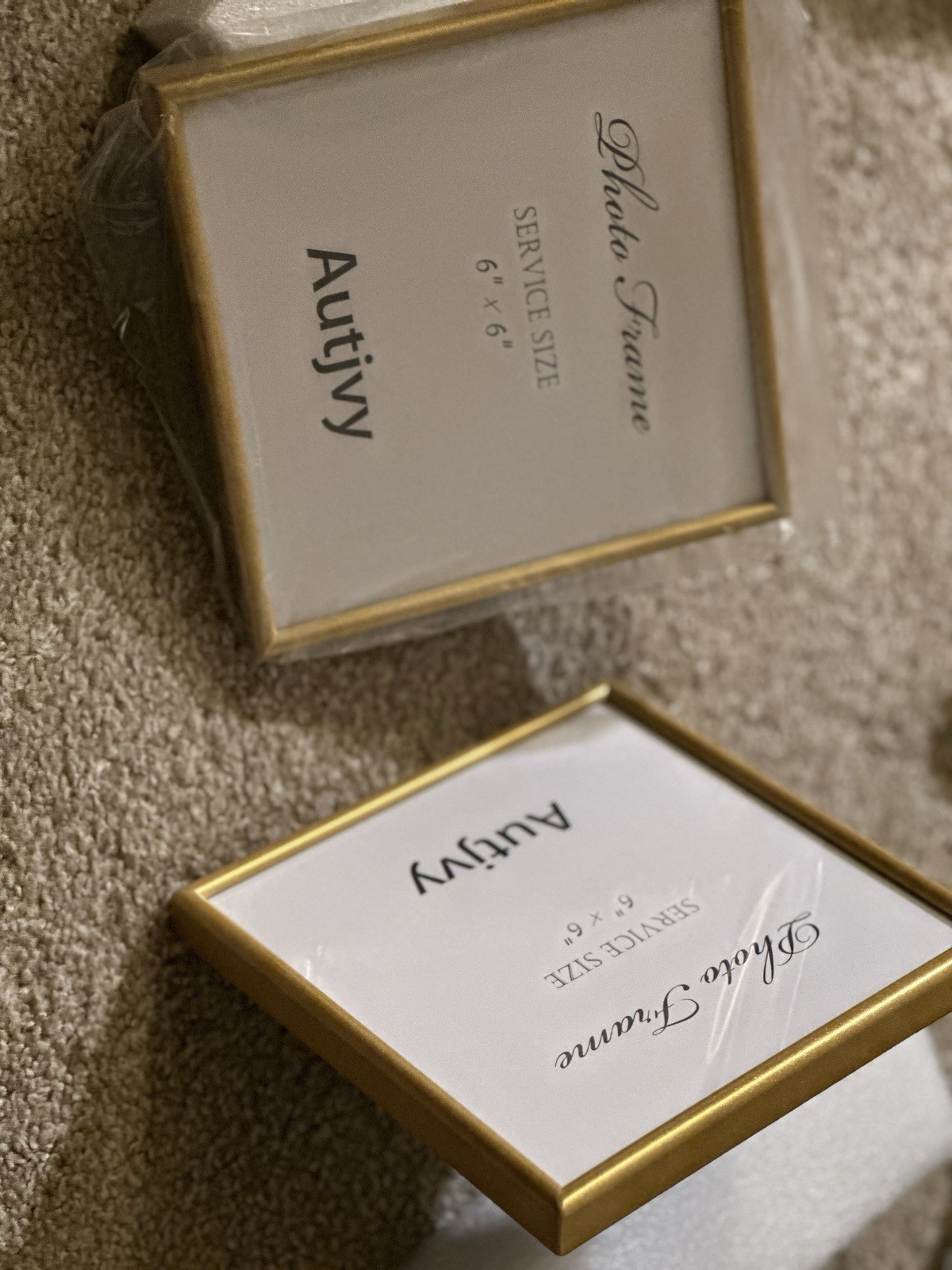 Autjvy Gold Square Photo Picture Frame 6×6 in Freestanding Less Than 6″ Wide