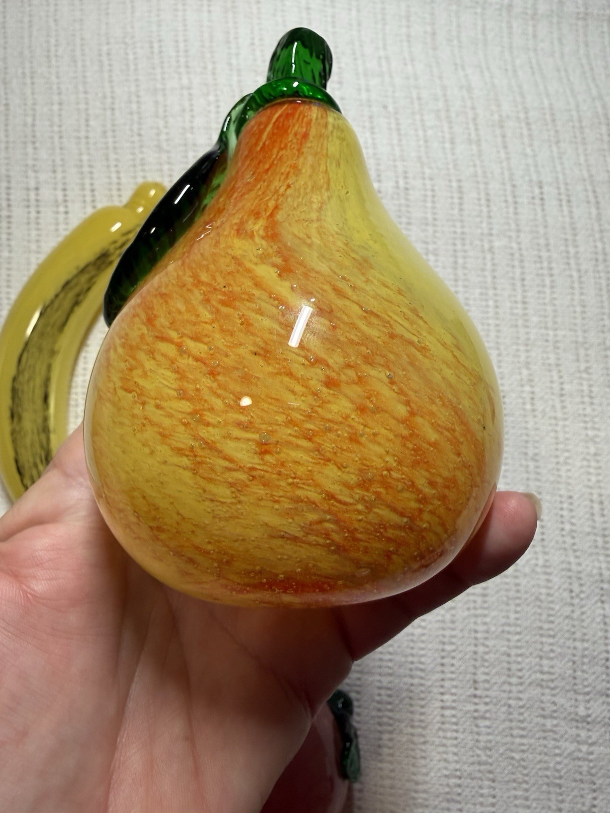 VTG Italian Glass Fruit 5 Pieces Apple Plum Banana Pear Lemon *READ