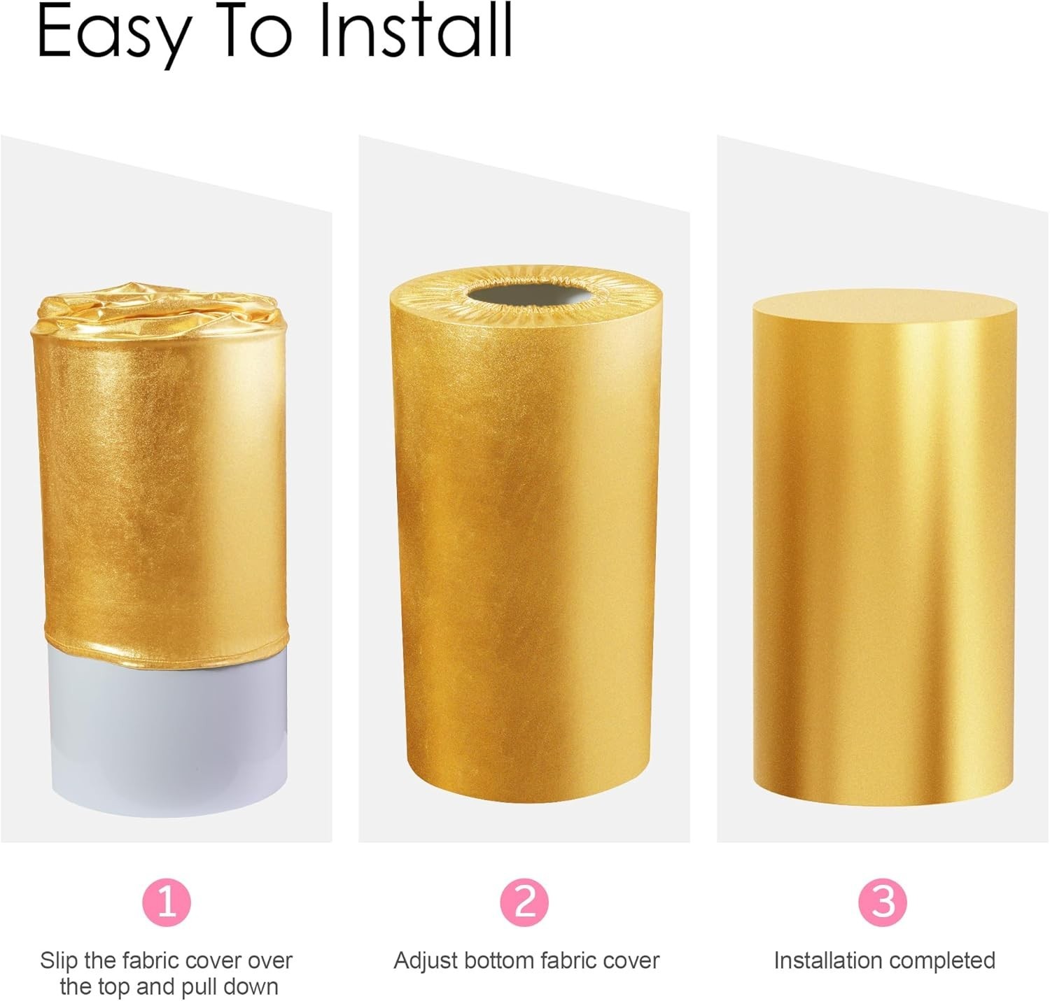 Elastic Spandex Cylinder Pedestal Stand Covers for Party Wedding Decor 3pcs