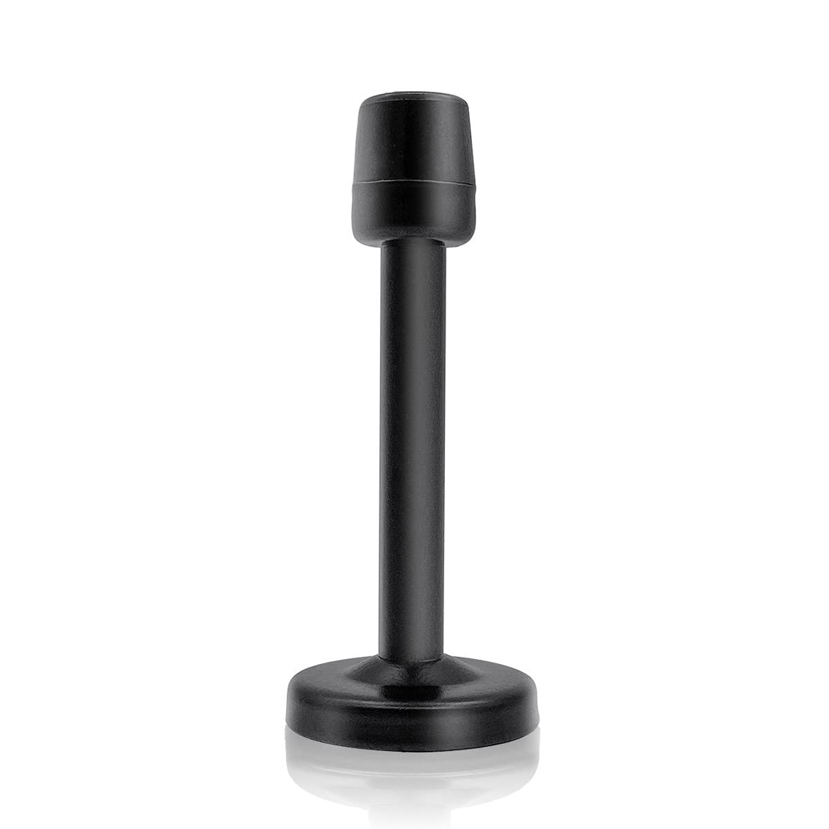 4 inch Black Long Door Stop Wall Mount with Sound Dampening Rubber Tip