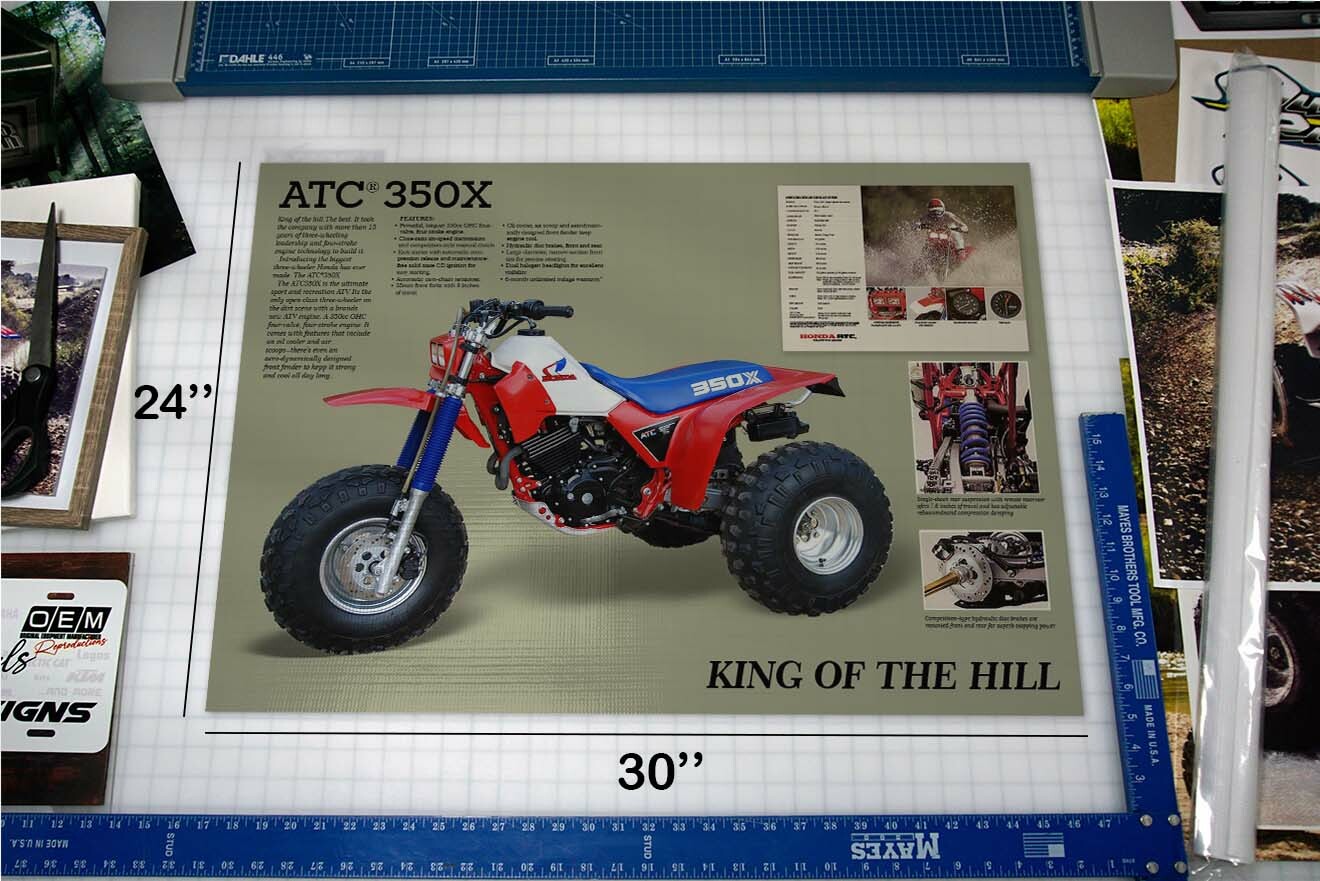 1985 Honda ATC 350X Flyer Poster Banner Ad OEM Brochure Specs Picture graphic