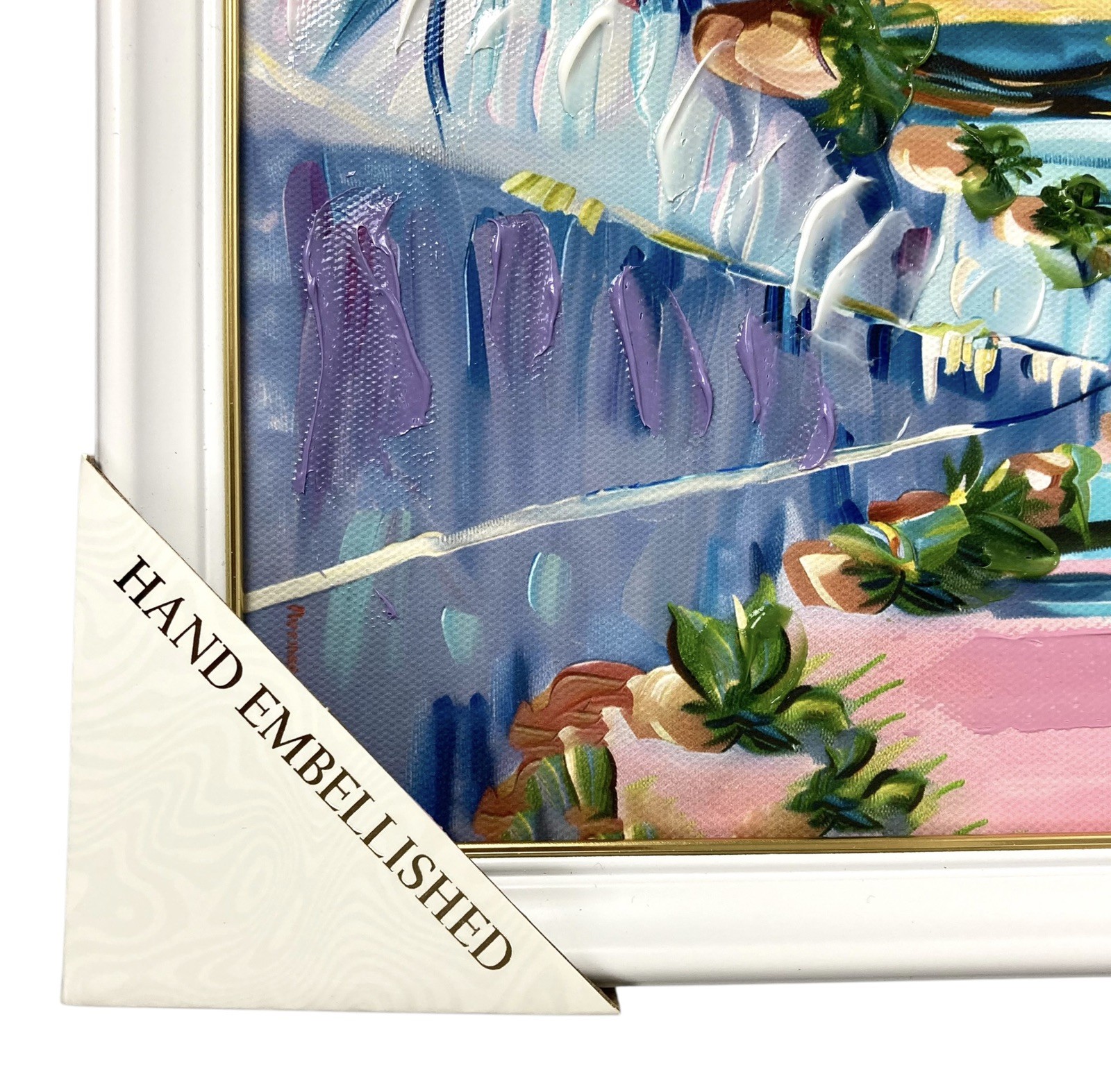 Art Remedy Colorful Streets Colorful Coastal Wall Art 11 x 14 Hand Embellished