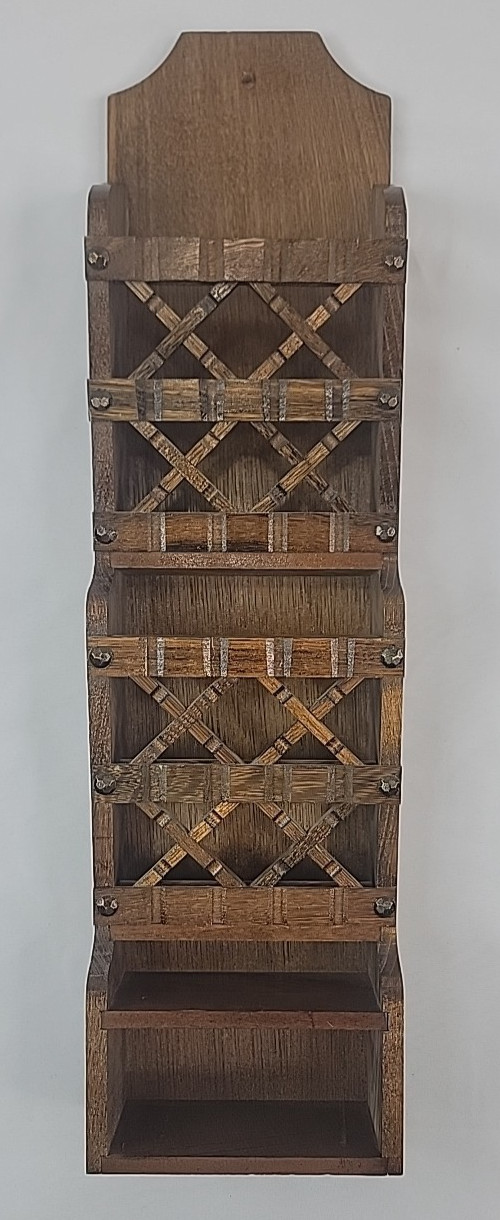 VTG Pat Yoshikawa Hand Carved Wood Wall Mount Mail Organizer 20″