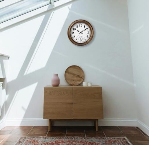 12 Inch Indoor/Outdoor Retro Round Waterproof Wall Clock with Thermometer,