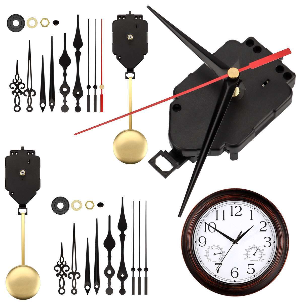Quartz Wall Clock Pendulum Swing Movement Mechanism DIY Kit Chime Repair Parts